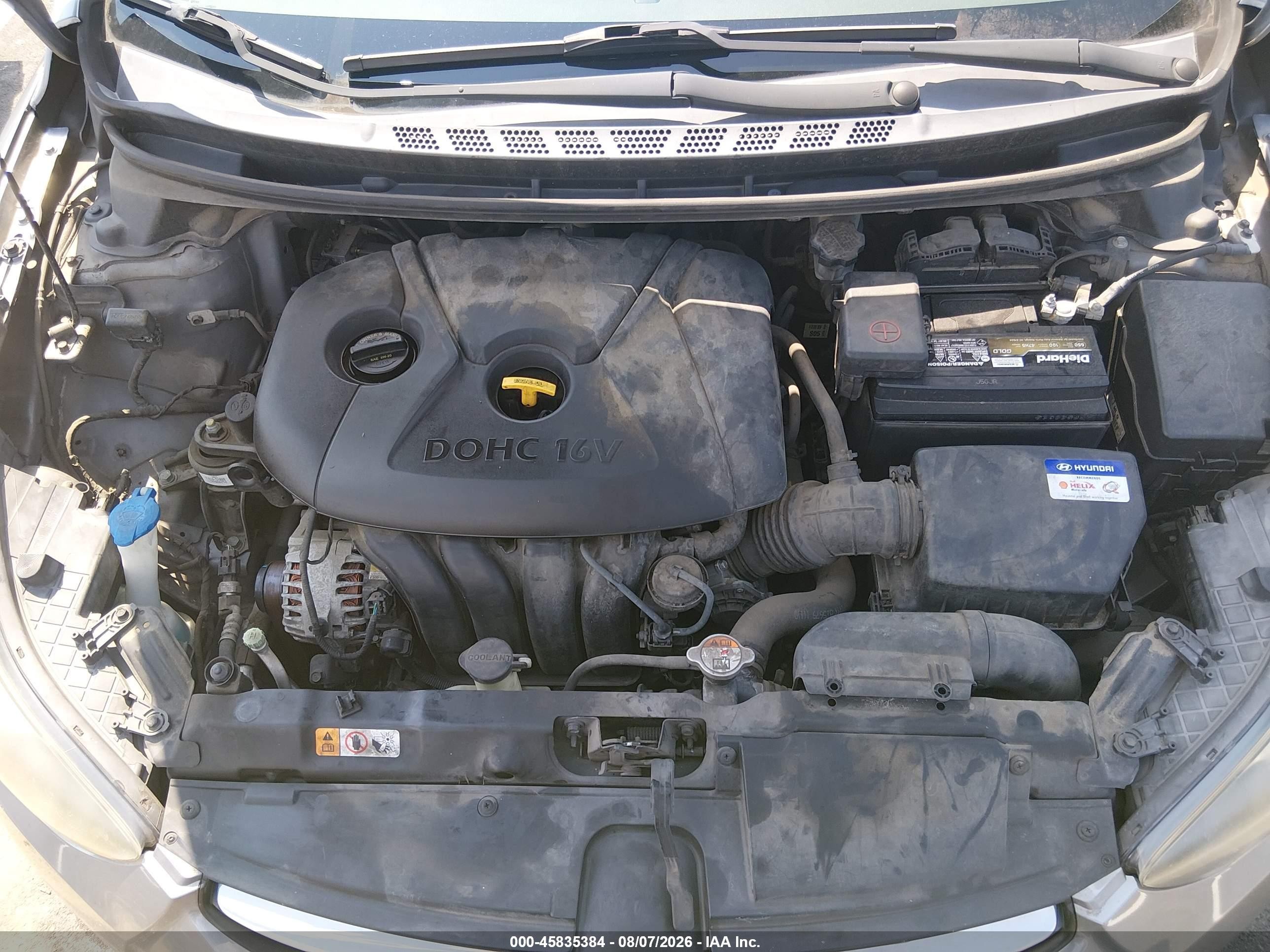 2012 Hyundai Elantra Gls (ulsan Plant) Gray vin: KMHDH4AE5CU306387