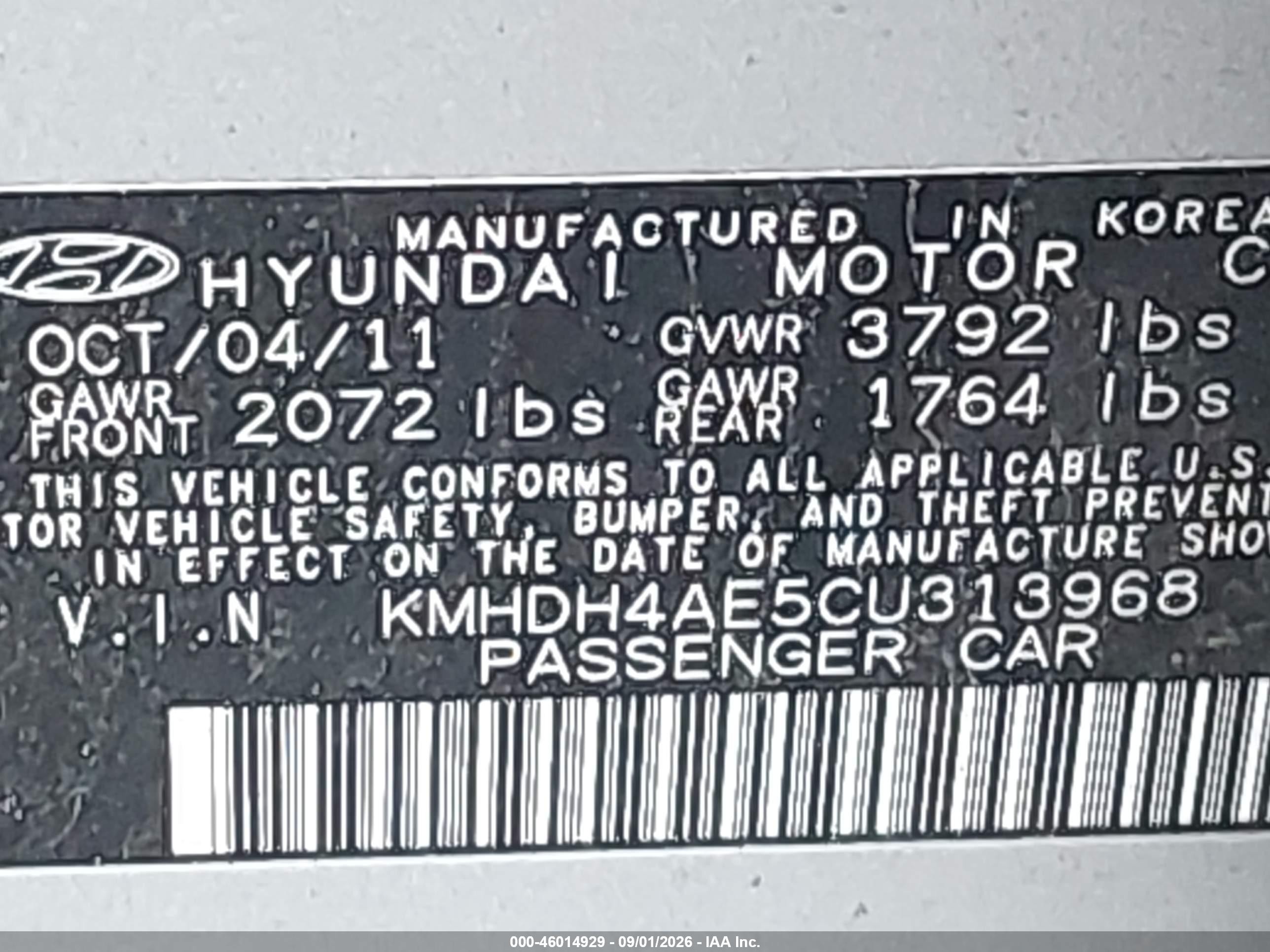 2012 Hyundai Elantra Limited (ulsan Plant) Silver vin: KMHDH4AE5CU313968