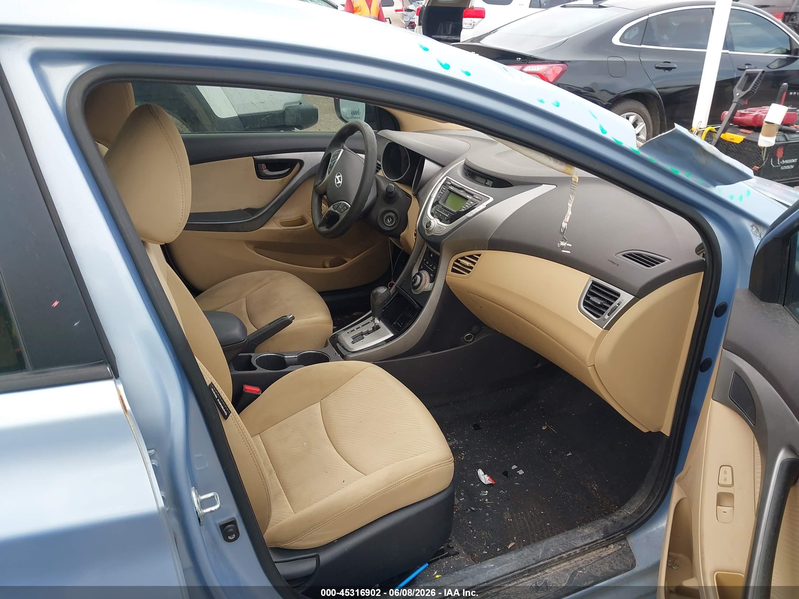 2012 Hyundai Elantra Gls (ulsan Plant) Blue vin: KMHDH4AE5CU374379