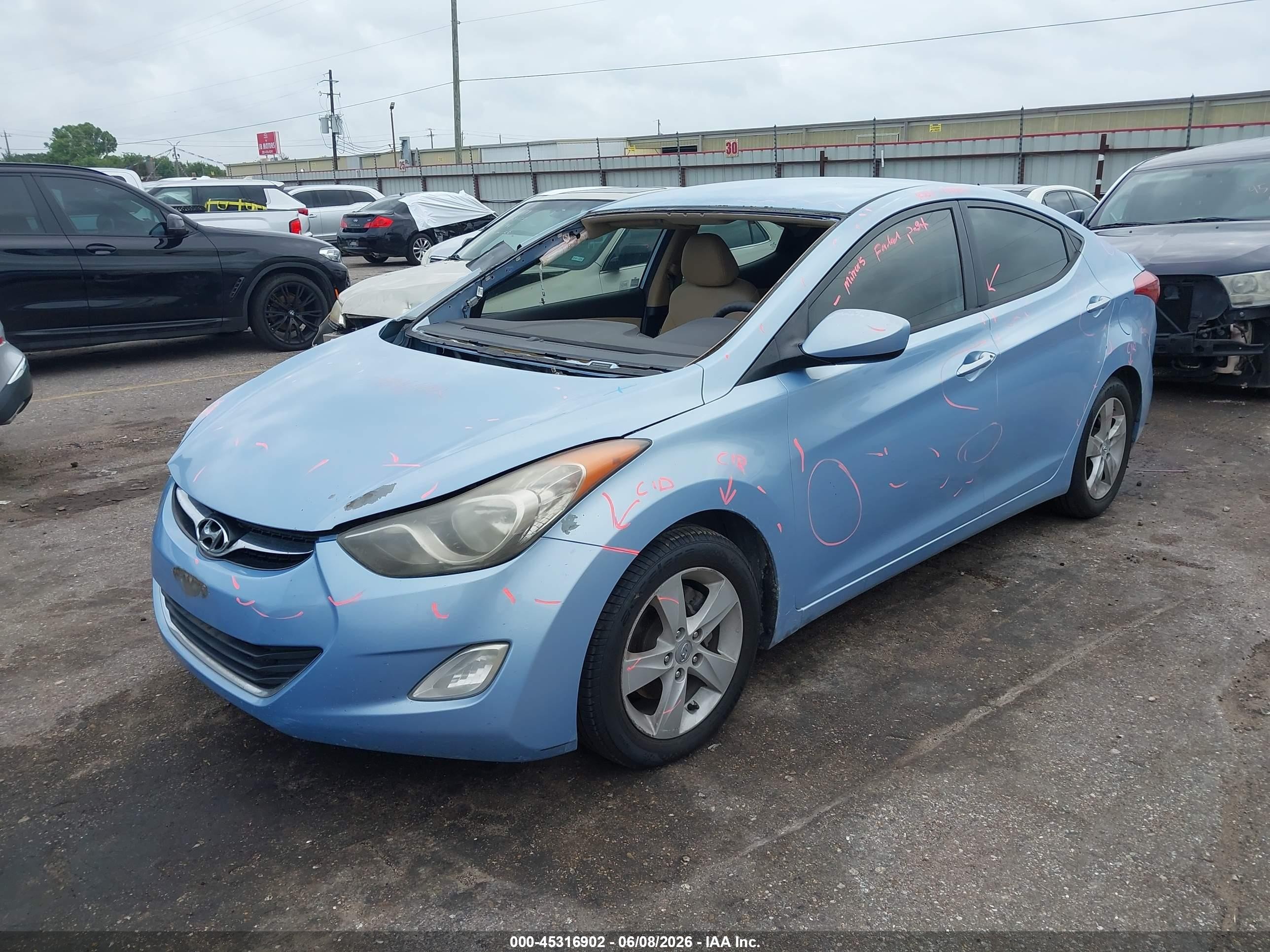 2012 Hyundai Elantra Gls (ulsan Plant) Blue vin: KMHDH4AE5CU374379