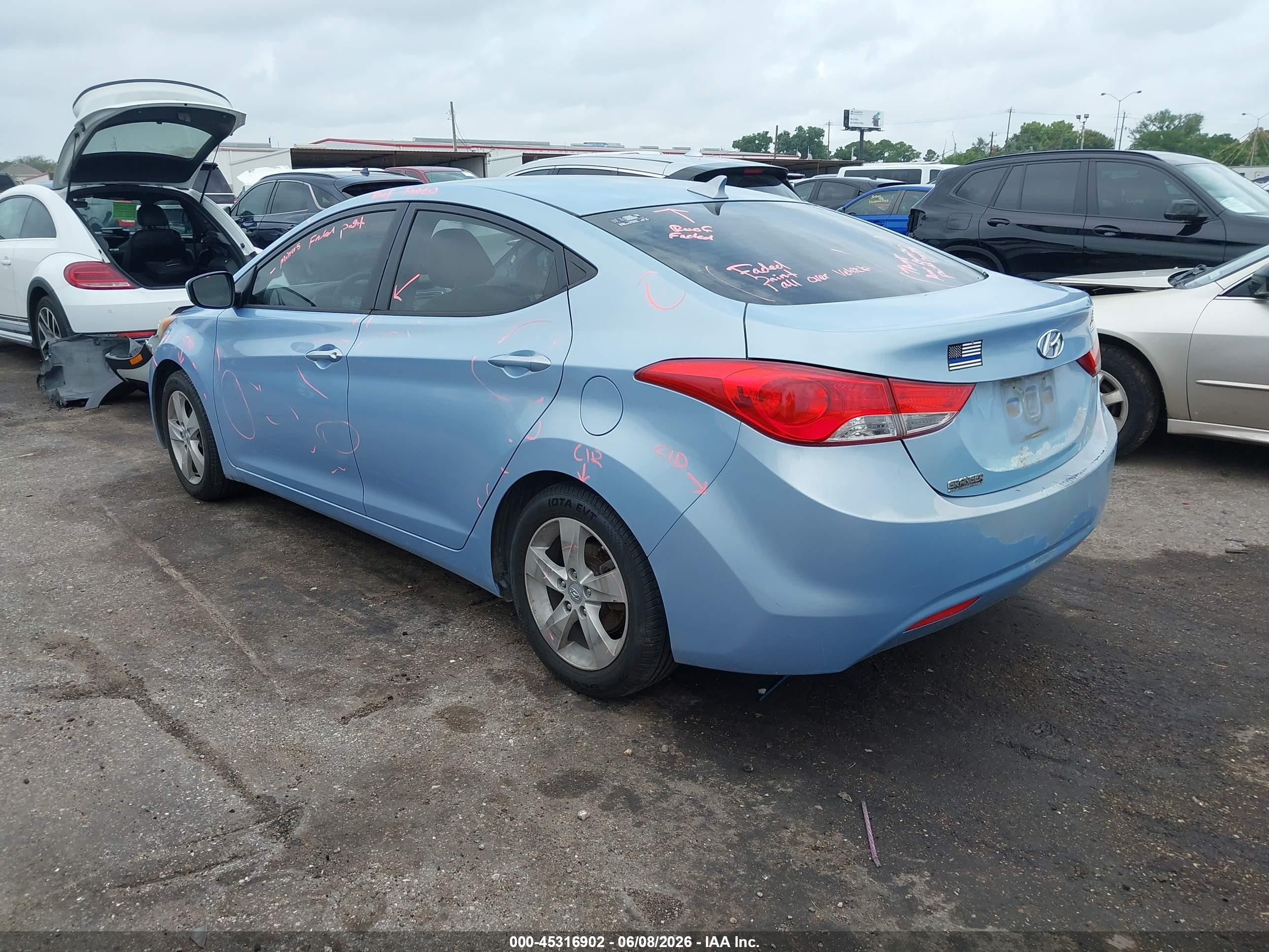 2012 Hyundai Elantra Gls (ulsan Plant) Blue vin: KMHDH4AE5CU374379
