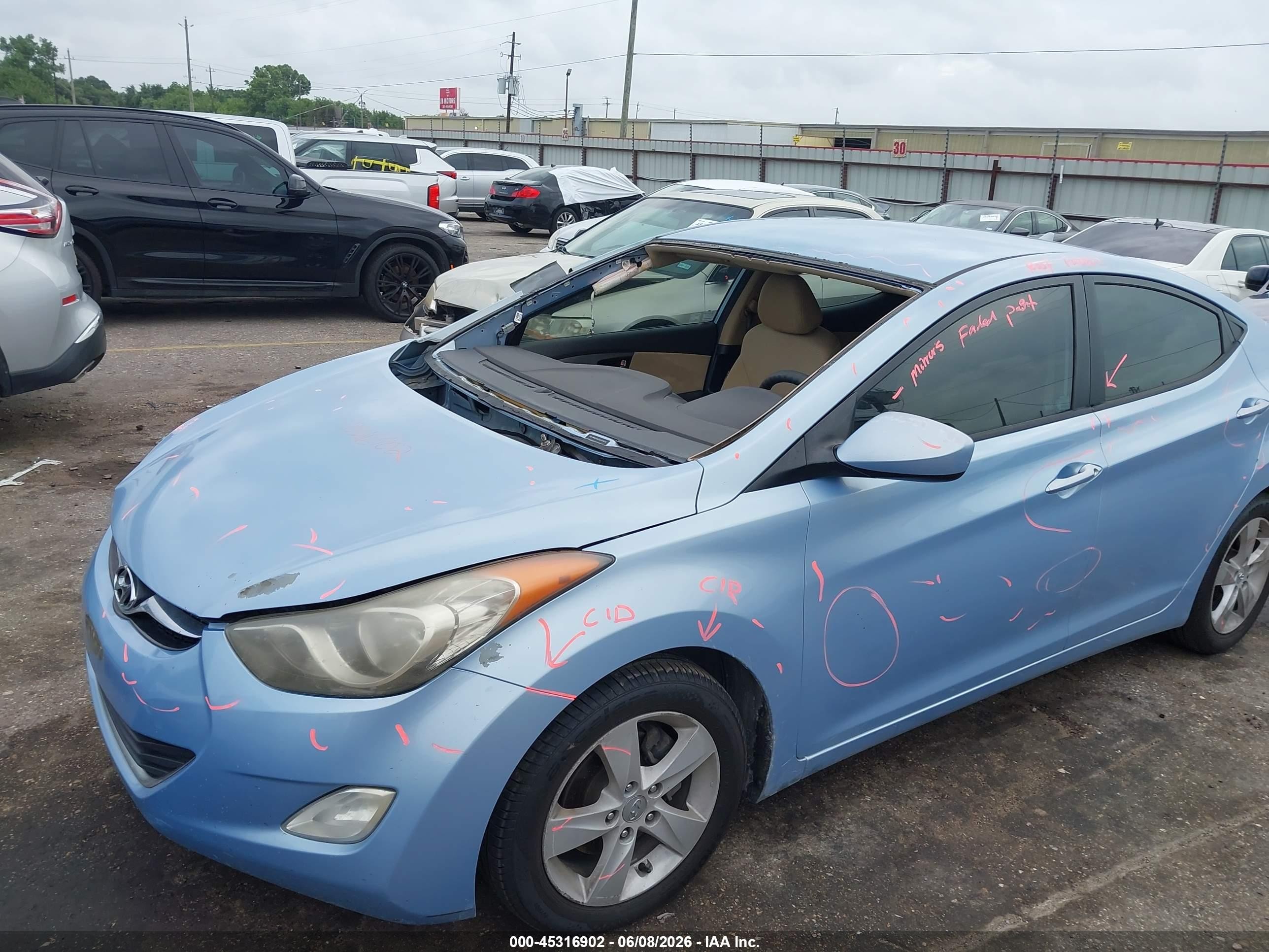 2012 Hyundai Elantra Gls (ulsan Plant) Blue vin: KMHDH4AE5CU374379