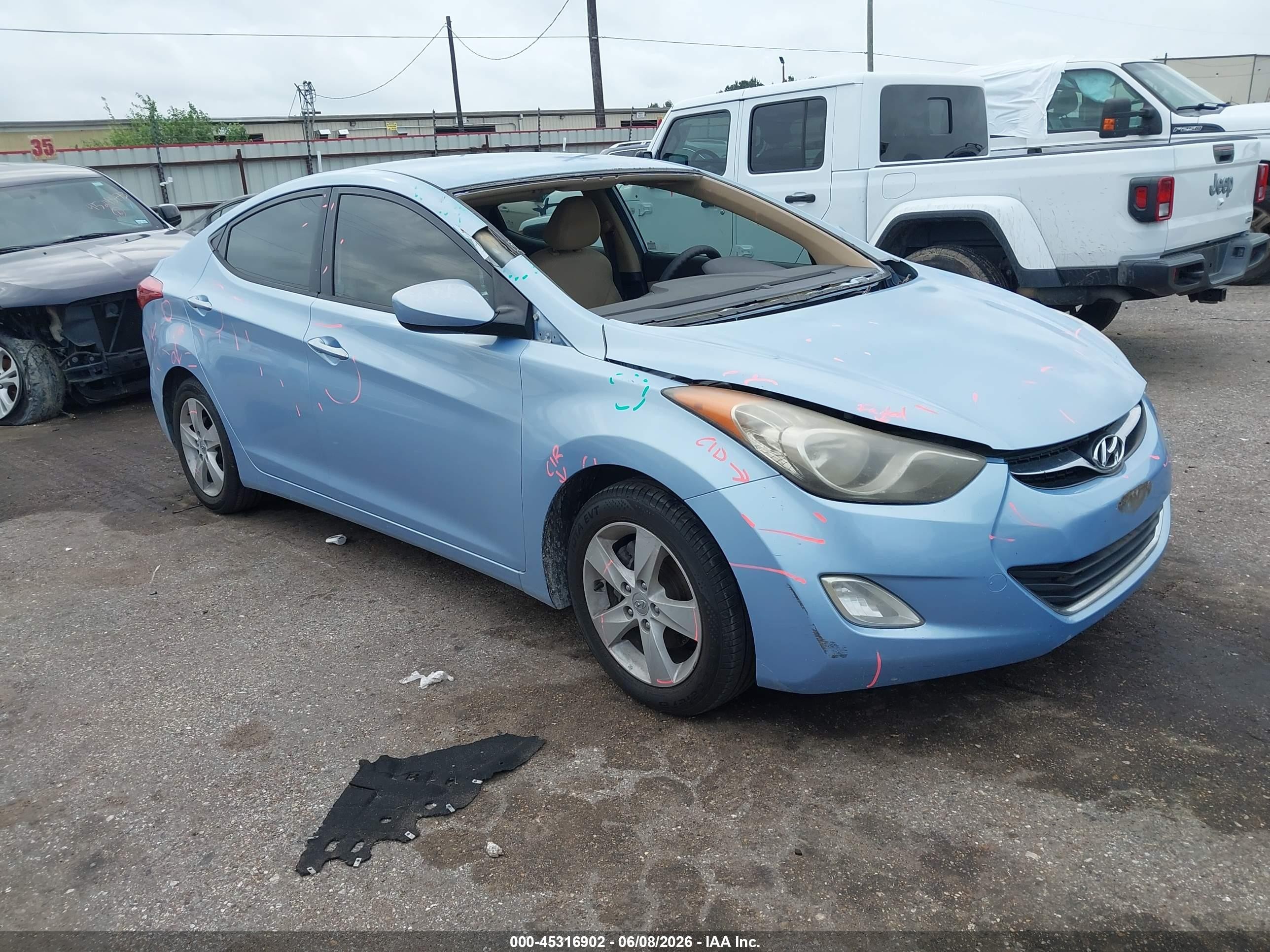 2012 Hyundai Elantra Gls (ulsan Plant) Blue vin: KMHDH4AE5CU374379