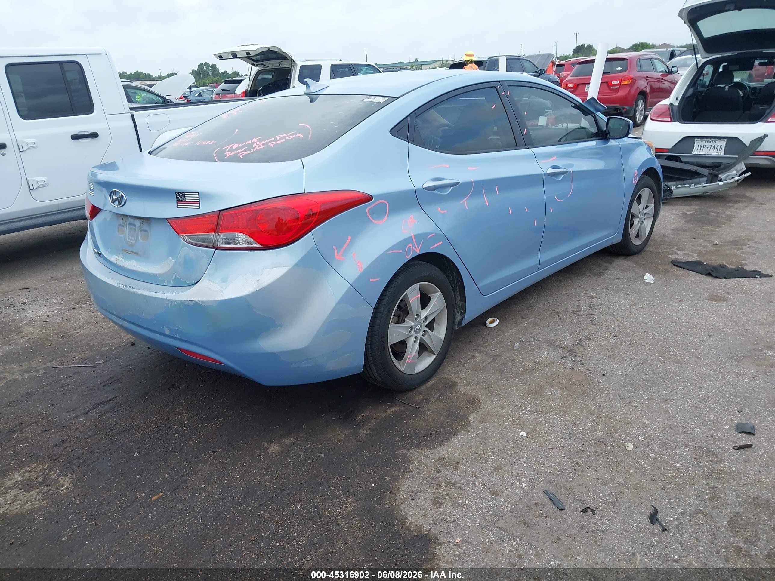 2012 Hyundai Elantra Gls (ulsan Plant) Blue vin: KMHDH4AE5CU374379