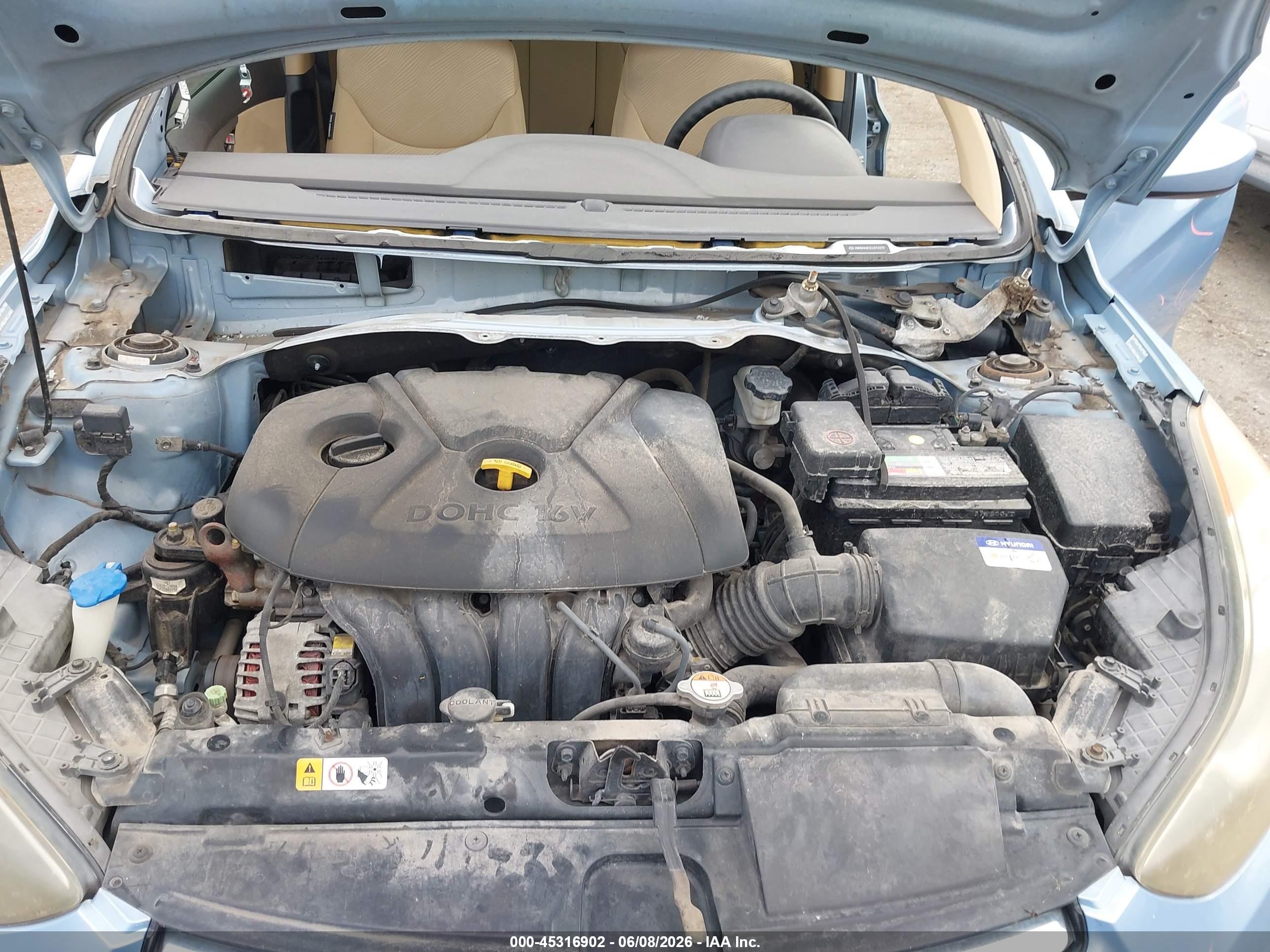 2012 Hyundai Elantra Gls (ulsan Plant) Blue vin: KMHDH4AE5CU374379