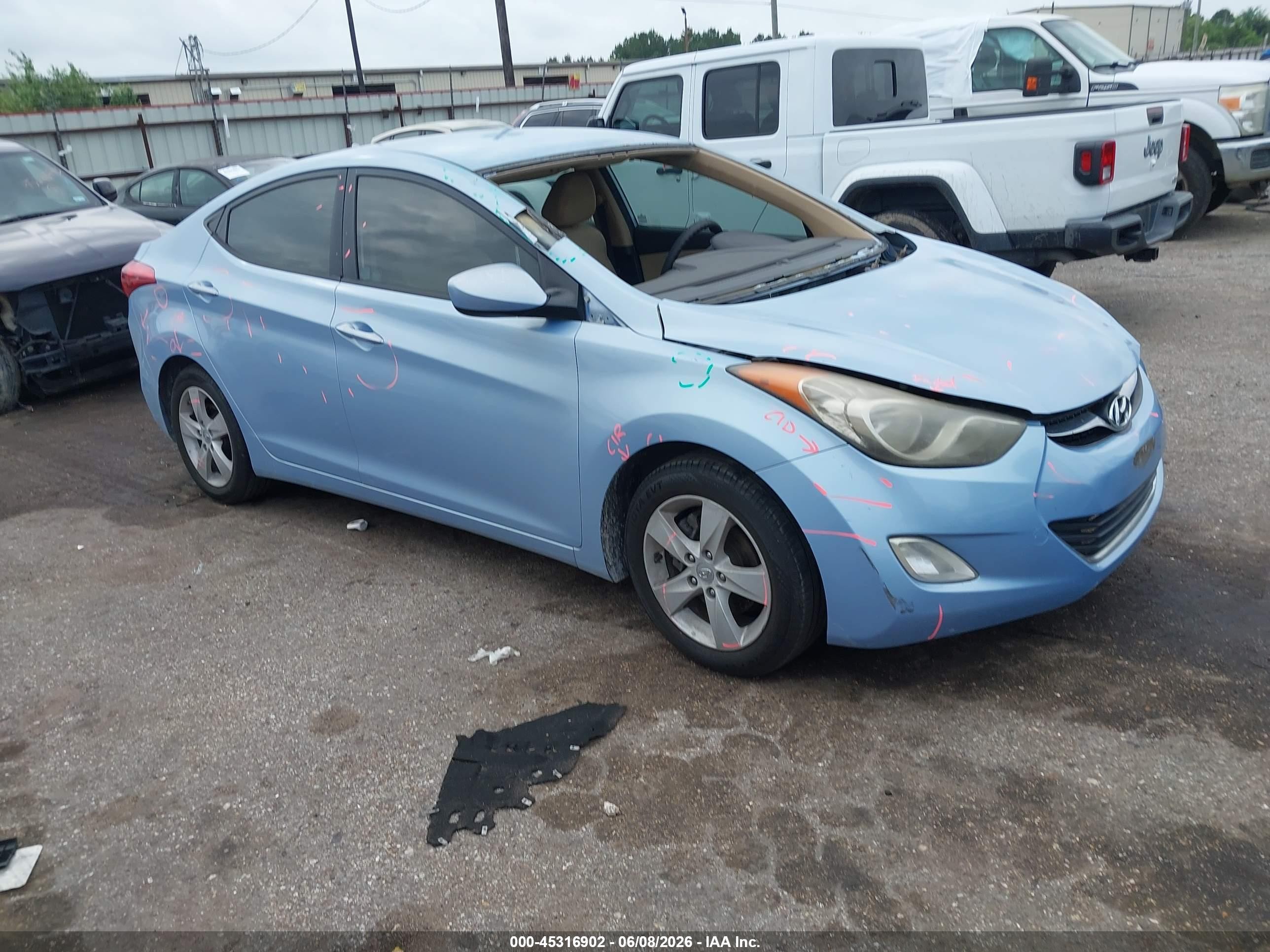 2012 Hyundai Elantra Gls (ulsan Plant) Blue vin: KMHDH4AE5CU374379