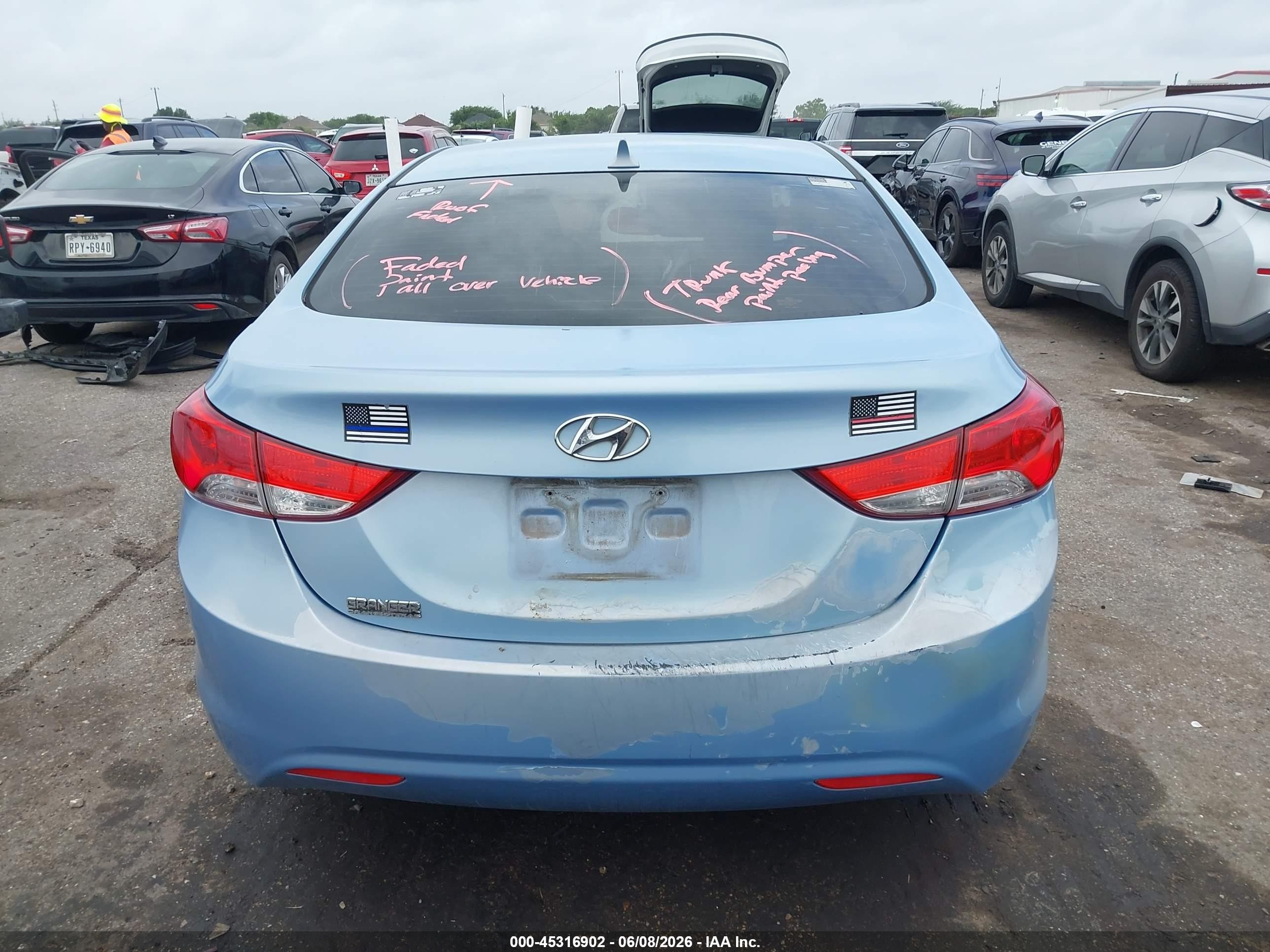 2012 Hyundai Elantra Gls (ulsan Plant) Blue vin: KMHDH4AE5CU374379