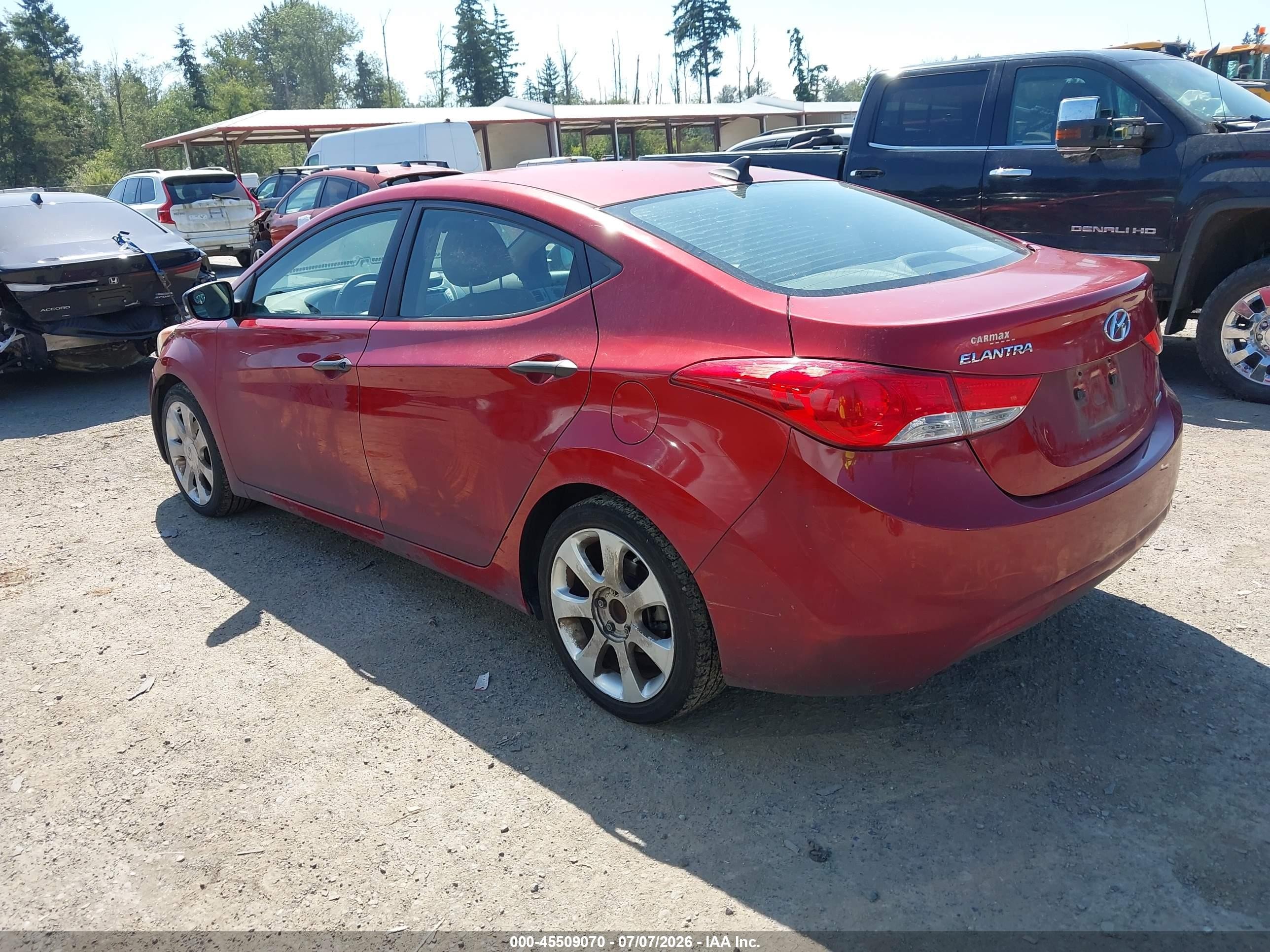 2012 Hyundai Elantra Limited (ulsan Plant) Красный vin: KMHDH4AE5CU443345