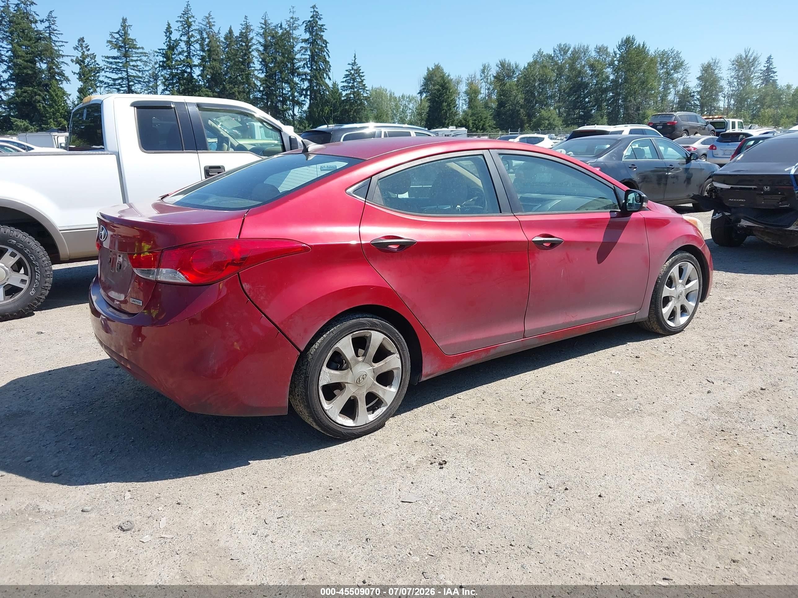 2012 Hyundai Elantra Limited (ulsan Plant) Красный vin: KMHDH4AE5CU443345