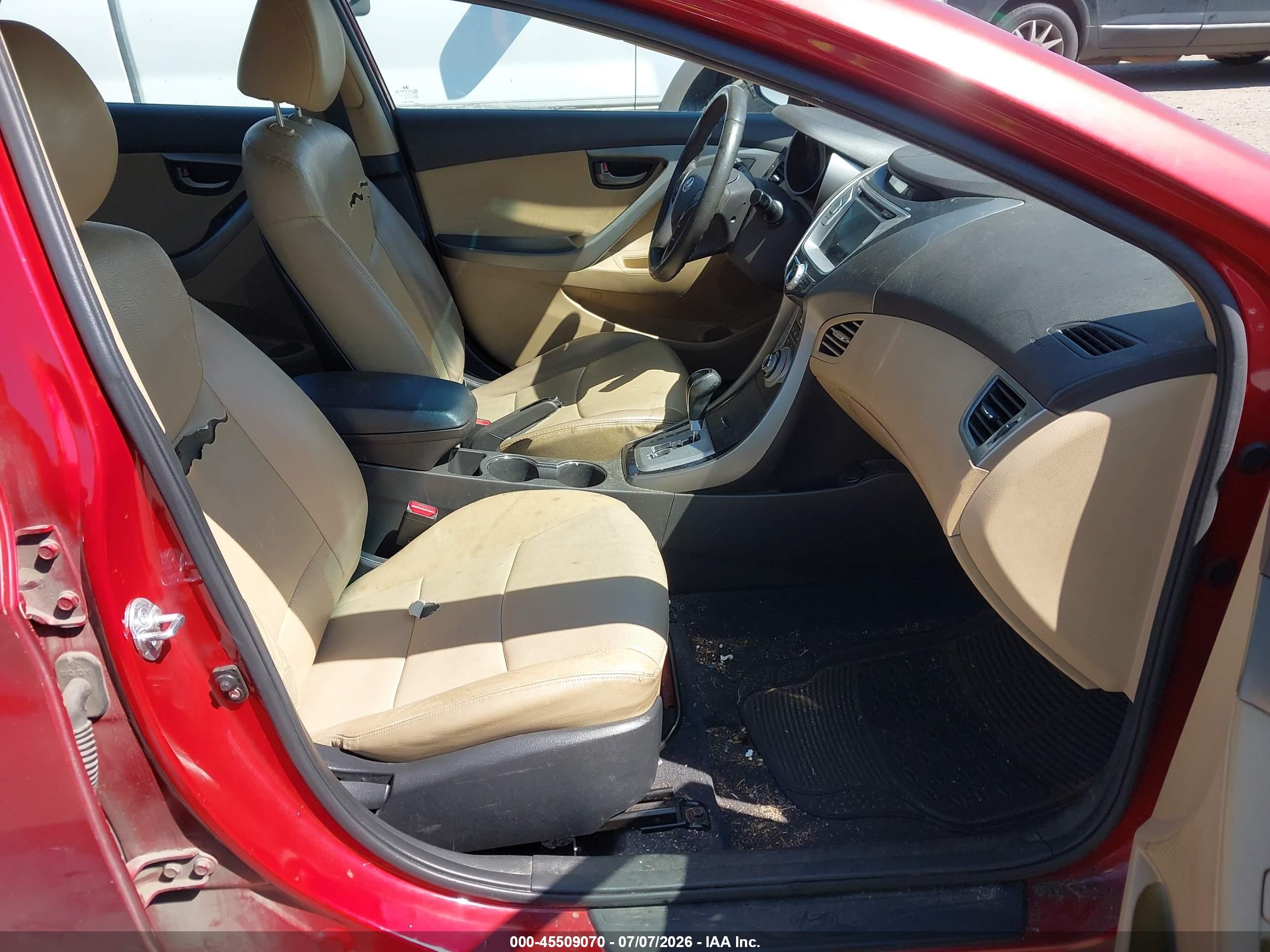 2012 Hyundai Elantra Limited (ulsan Plant) Красный vin: KMHDH4AE5CU443345