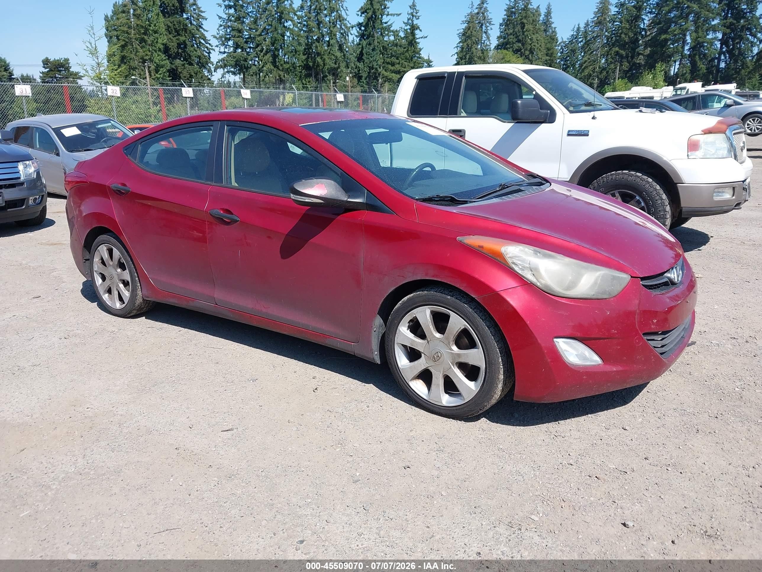 2012 Hyundai Elantra Limited (ulsan Plant) Красный vin: KMHDH4AE5CU443345