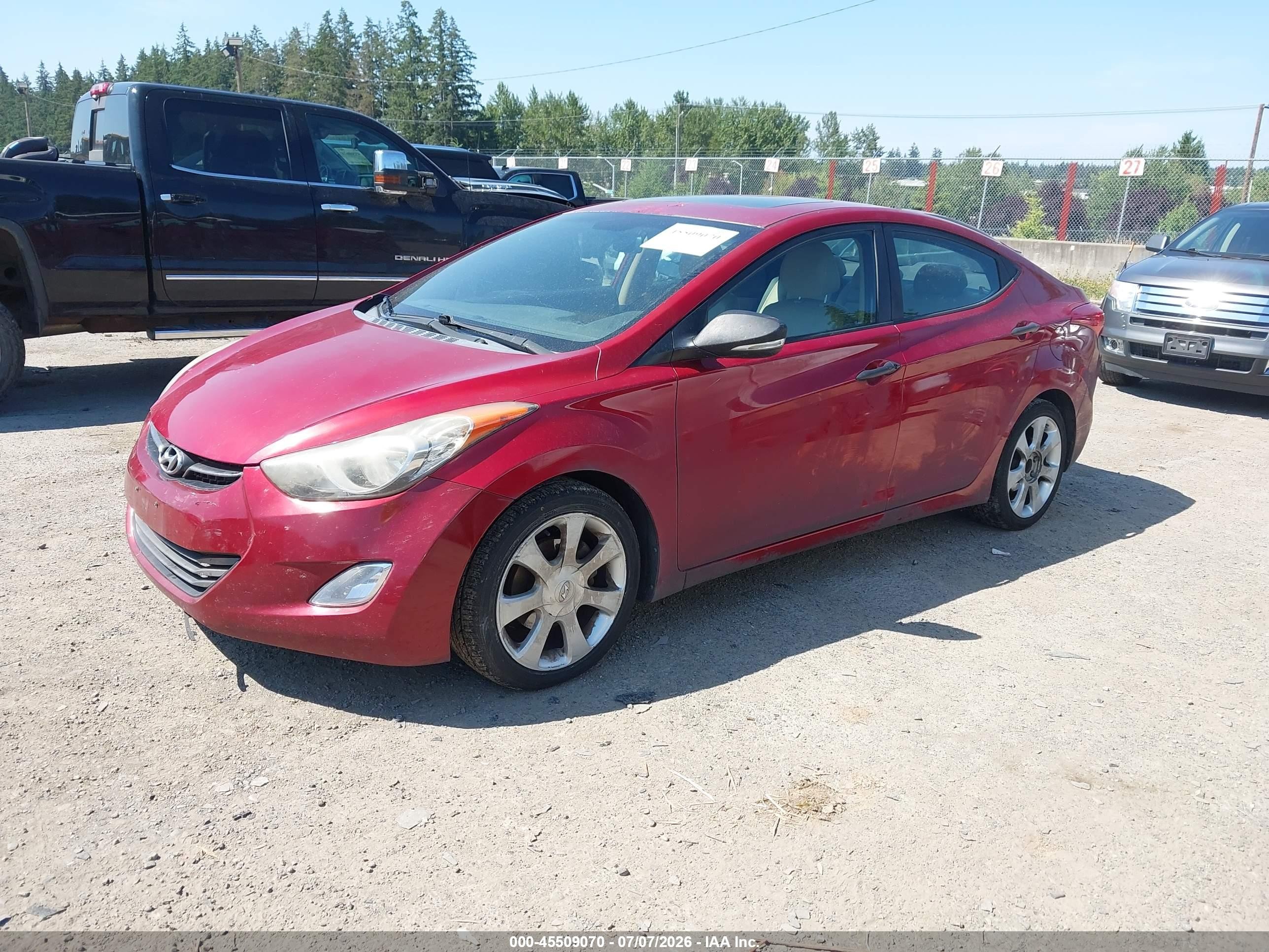 2012 Hyundai Elantra Limited (ulsan Plant) Красный vin: KMHDH4AE5CU443345