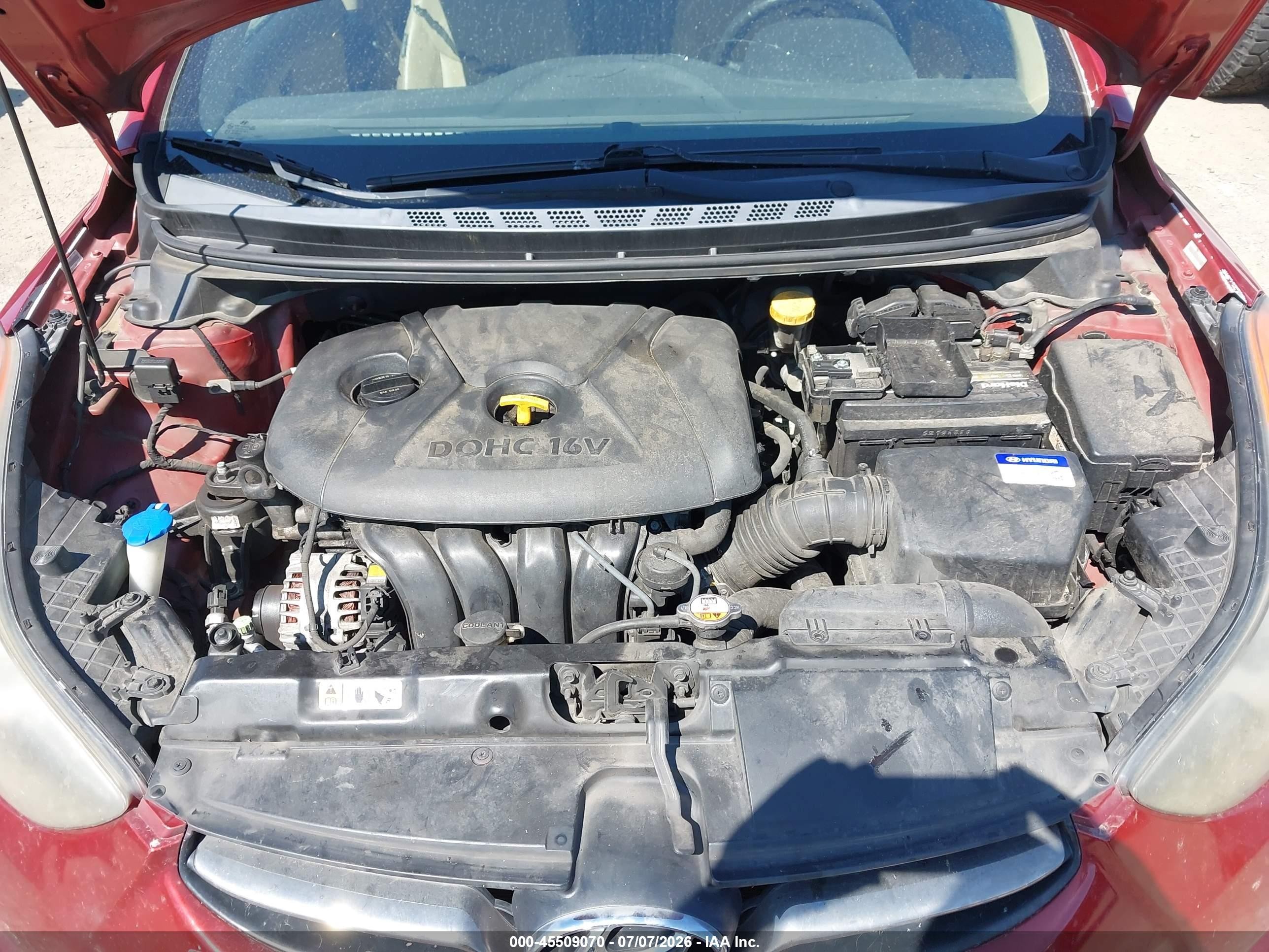 2012 Hyundai Elantra Limited (ulsan Plant) Красный vin: KMHDH4AE5CU443345