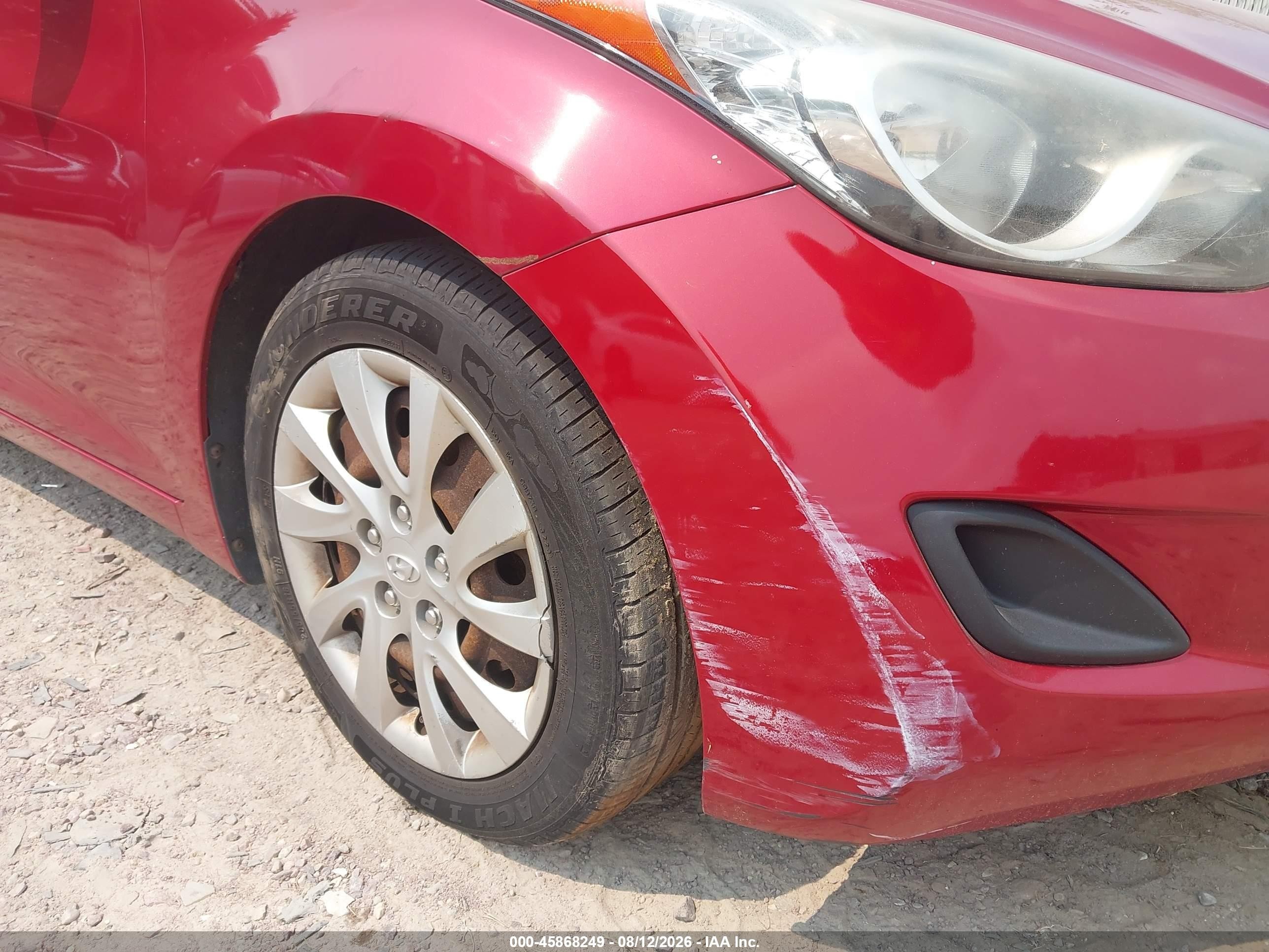 2012 Hyundai Elantra Gls (ulsan Plant) Red vin: KMHDH4AE5CU451400