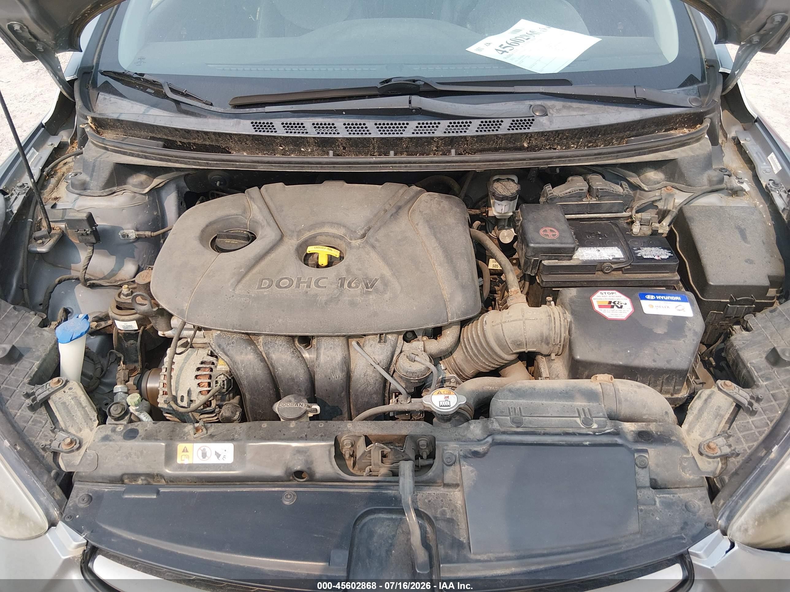 2012 Hyundai Elantra Limited (ulsan Plant) Серебряный vin: KMHDH4AE5CU454040