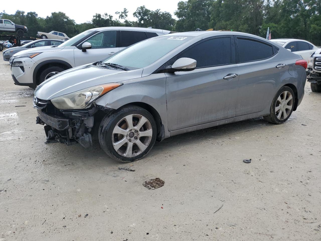 2012 Hyundai Elantra Limited Gray vin: KMHDH4AE5CU471887 Damage: Left Head Lamp, Broken, Replacement Required
