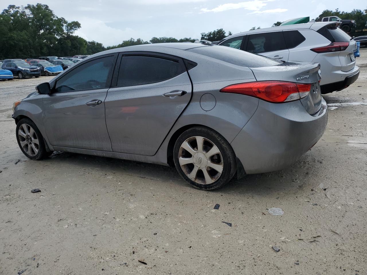 2012 Hyundai Elantra Limited Gray vin: KMHDH4AE5CU471887 Damage: Left Rocker Panel, Dent(S) W/ Paint Dmg, 6 To 7 Inches