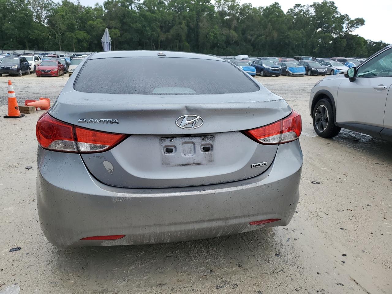 2012 Hyundai Elantra Limited Gray vin: KMHDH4AE5CU471887 Damage: Deck Lid, Dent(S) W/ Paint Dmg, 3 To 4 Inches