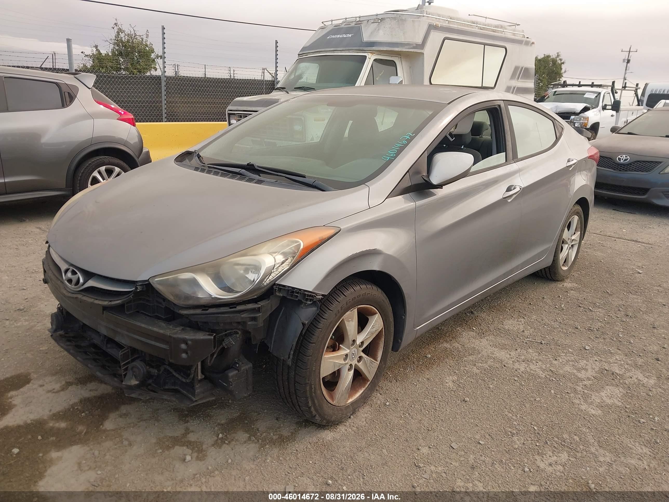 2013 Hyundai Elantra Gls Gray vin: KMHDH4AE5DU011730