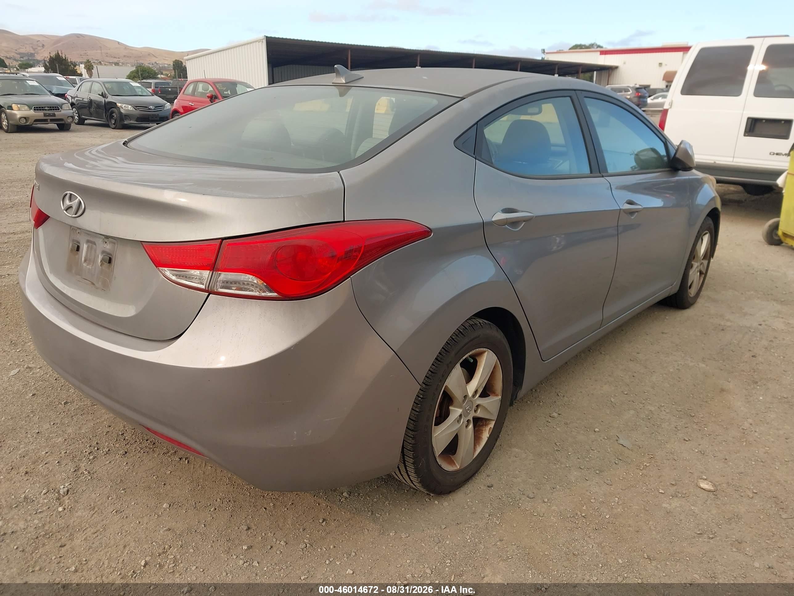 2013 Hyundai Elantra Gls Gray vin: KMHDH4AE5DU011730
