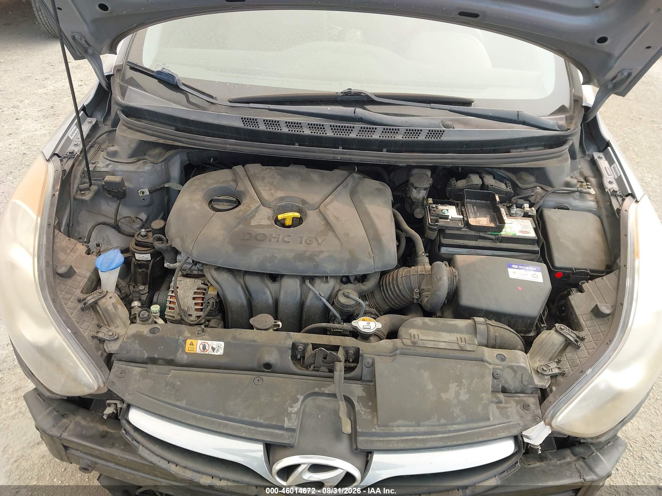 2013 Hyundai Elantra Gls Gray vin: KMHDH4AE5DU011730