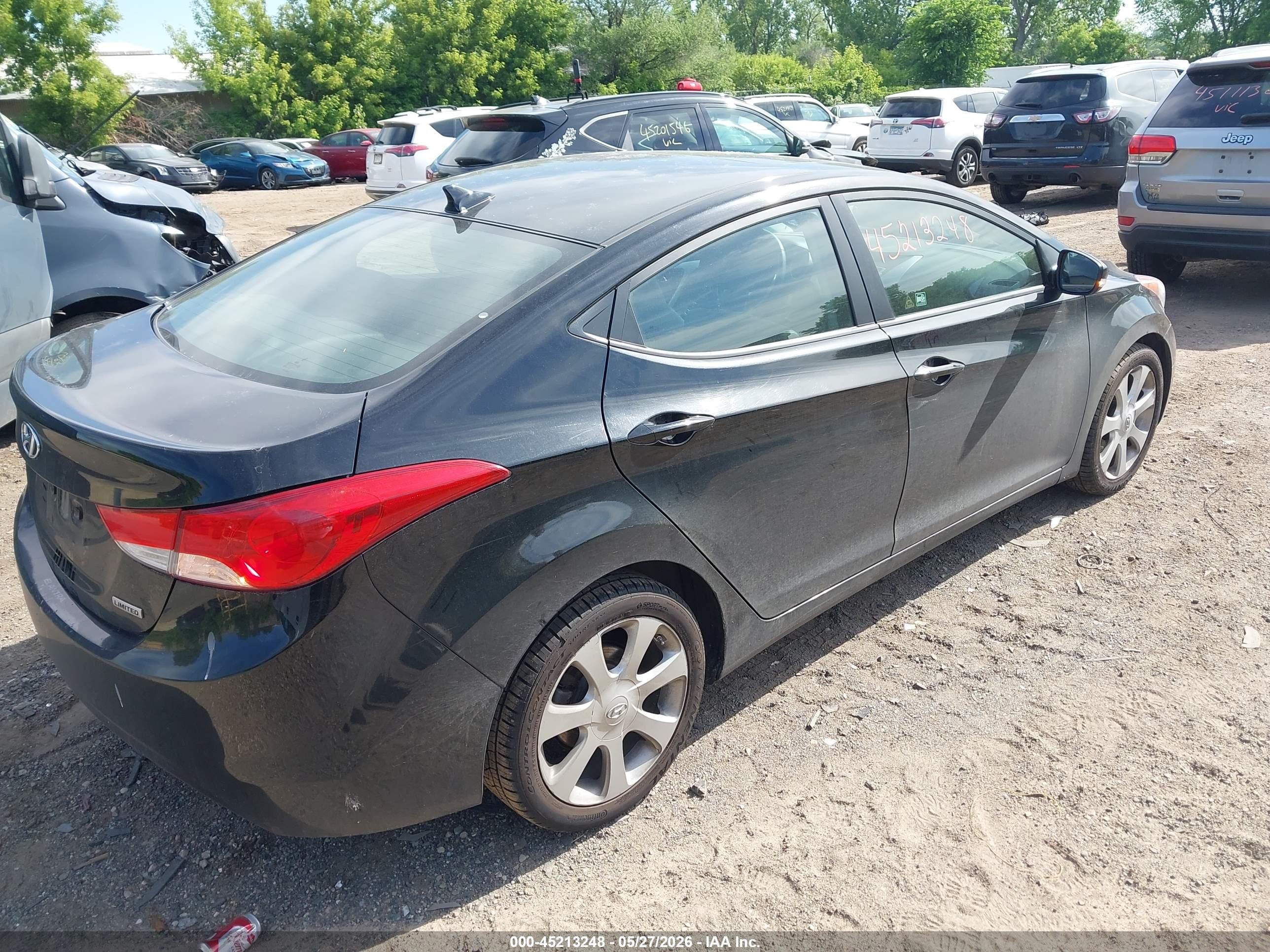 2013 Hyundai Elantra Limited Черный vin: KMHDH4AE5DU503402