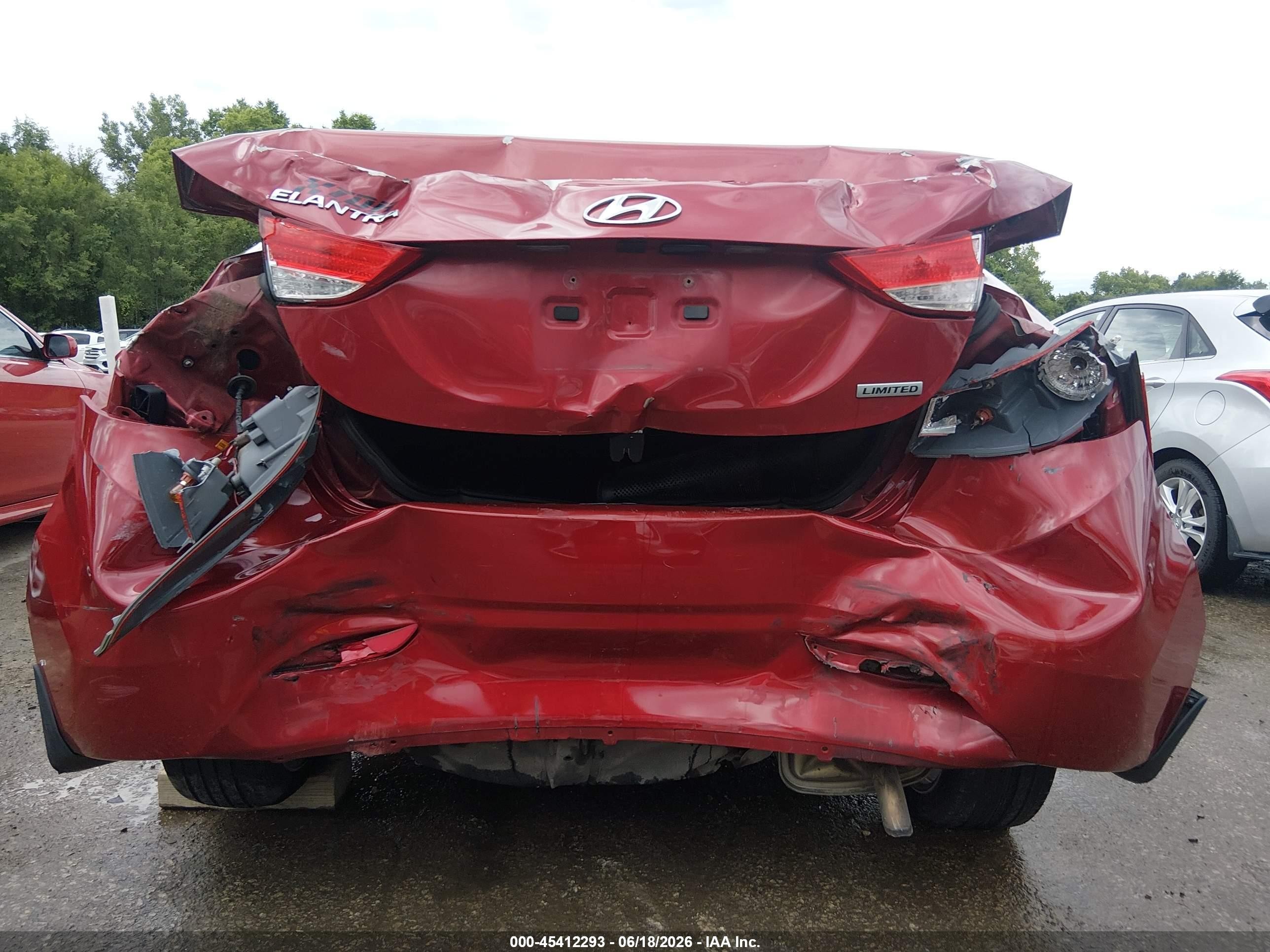 2013 Hyundai Elantra Limited Красный vin: KMHDH4AE5DU515257