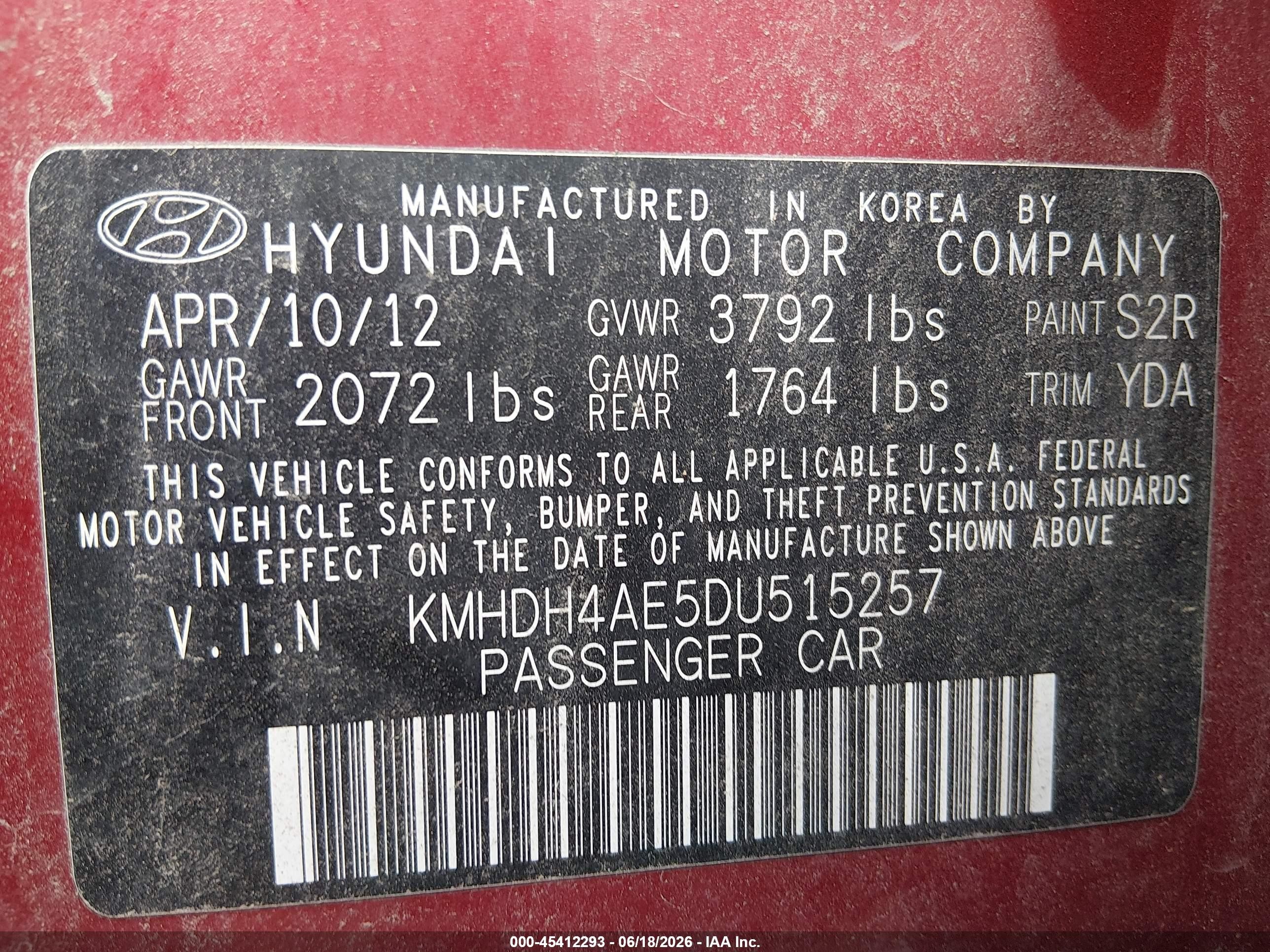 2013 Hyundai Elantra Limited Красный vin: KMHDH4AE5DU515257