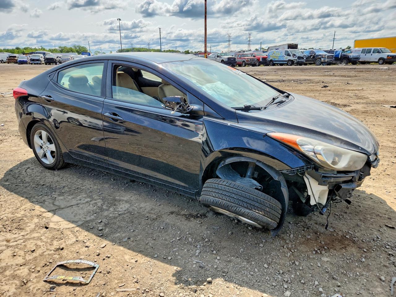 2013 Hyundai Elantra Gls Gray vin: KMHDH4AE5DU561767