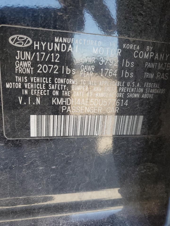 2013 Hyundai Elantra Gls Black vin: KMHDH4AE5DU577614
