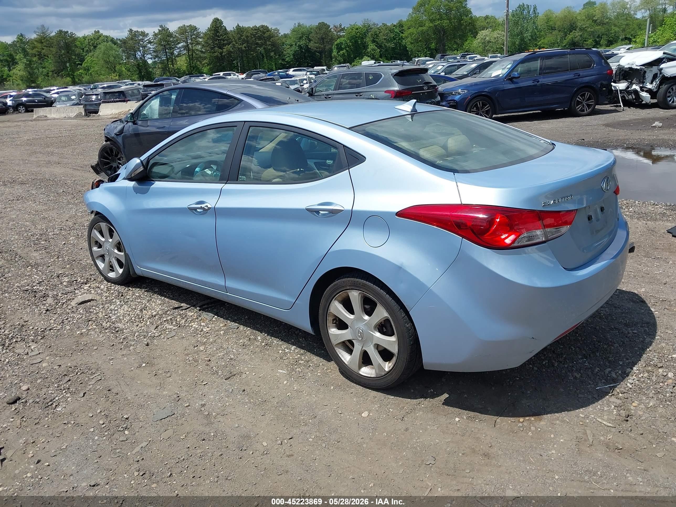 2013 Hyundai Elantra Limited Light Blue vin: KMHDH4AE5DU596311