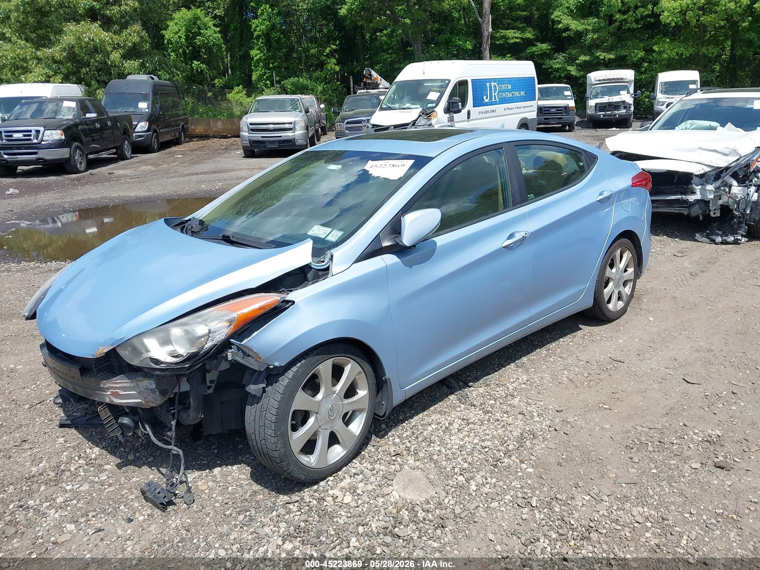 2013 Hyundai Elantra Limited Light Blue vin: KMHDH4AE5DU596311