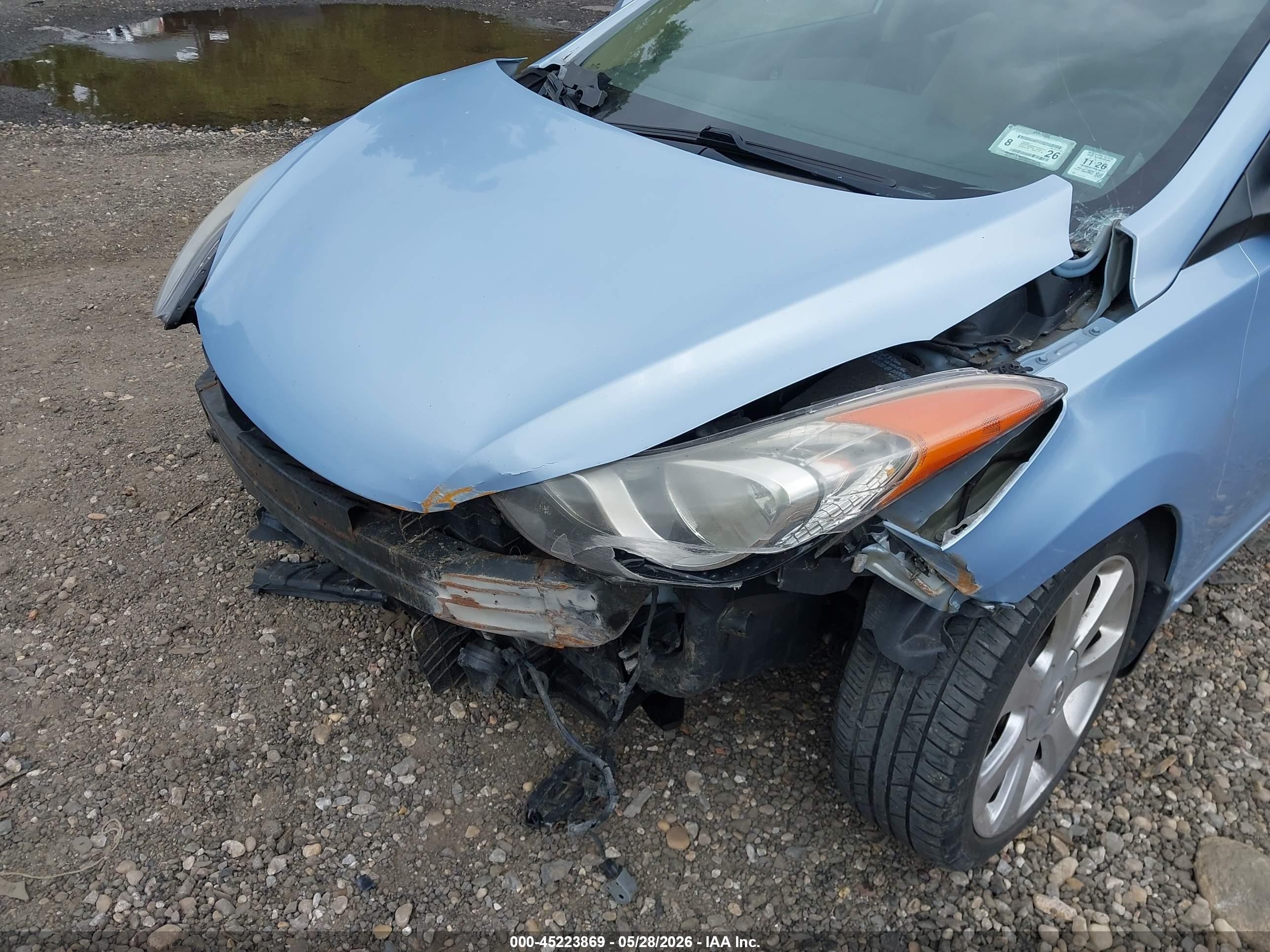 2013 Hyundai Elantra Limited Light Blue vin: KMHDH4AE5DU596311