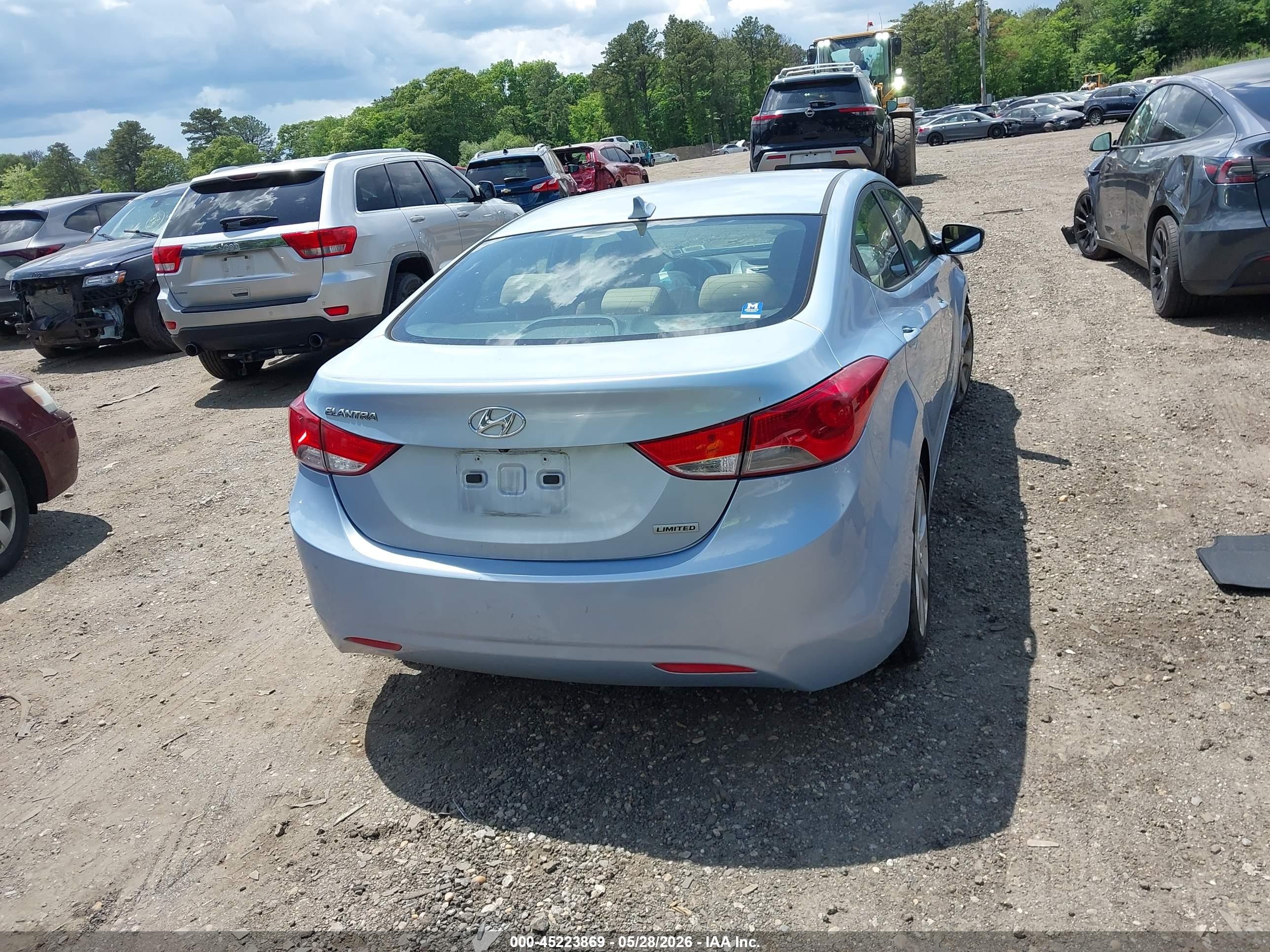 2013 Hyundai Elantra Limited Light Blue vin: KMHDH4AE5DU596311