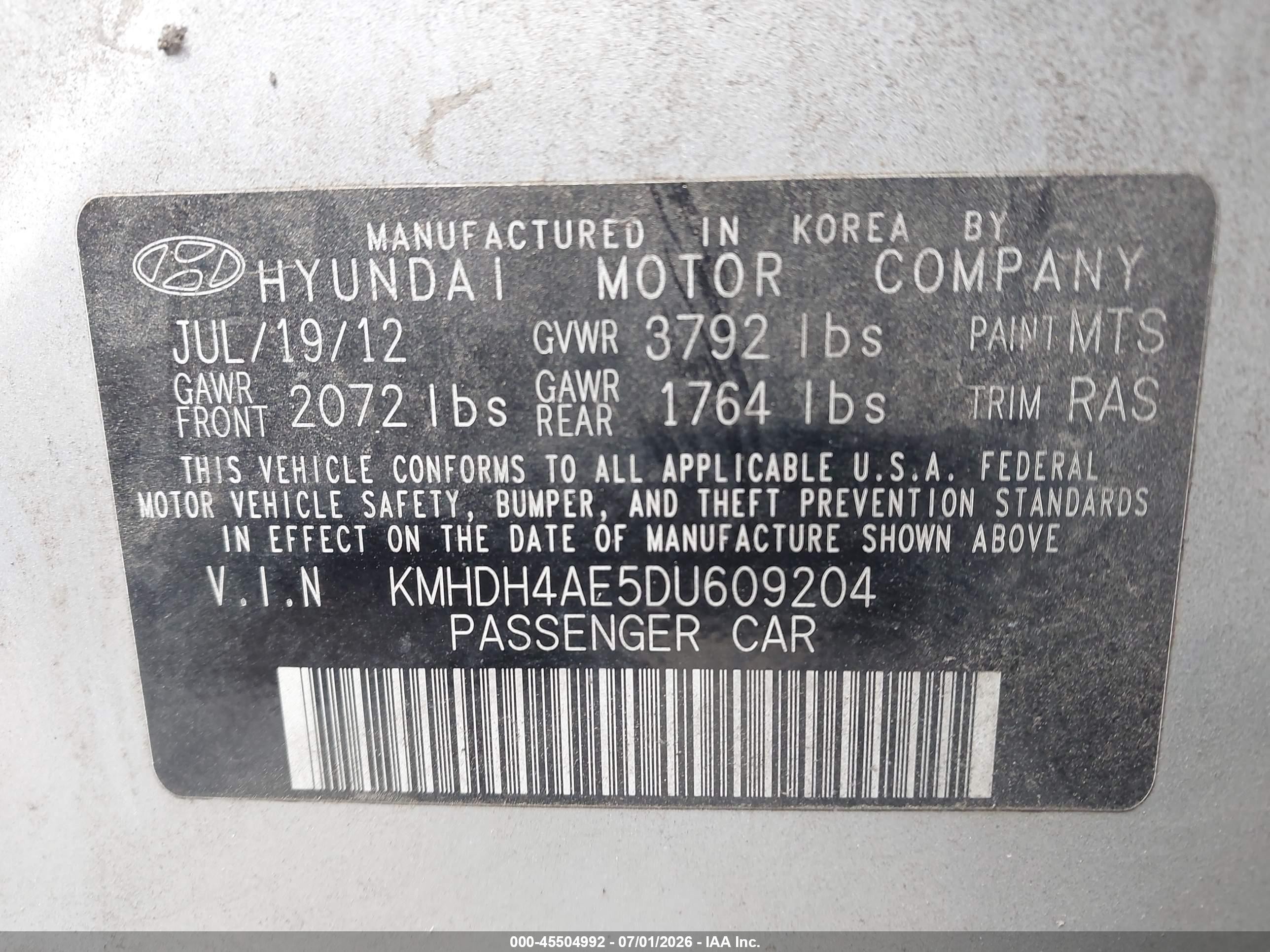 2013 Hyundai Elantra Gls Silver vin: KMHDH4AE5DU609204