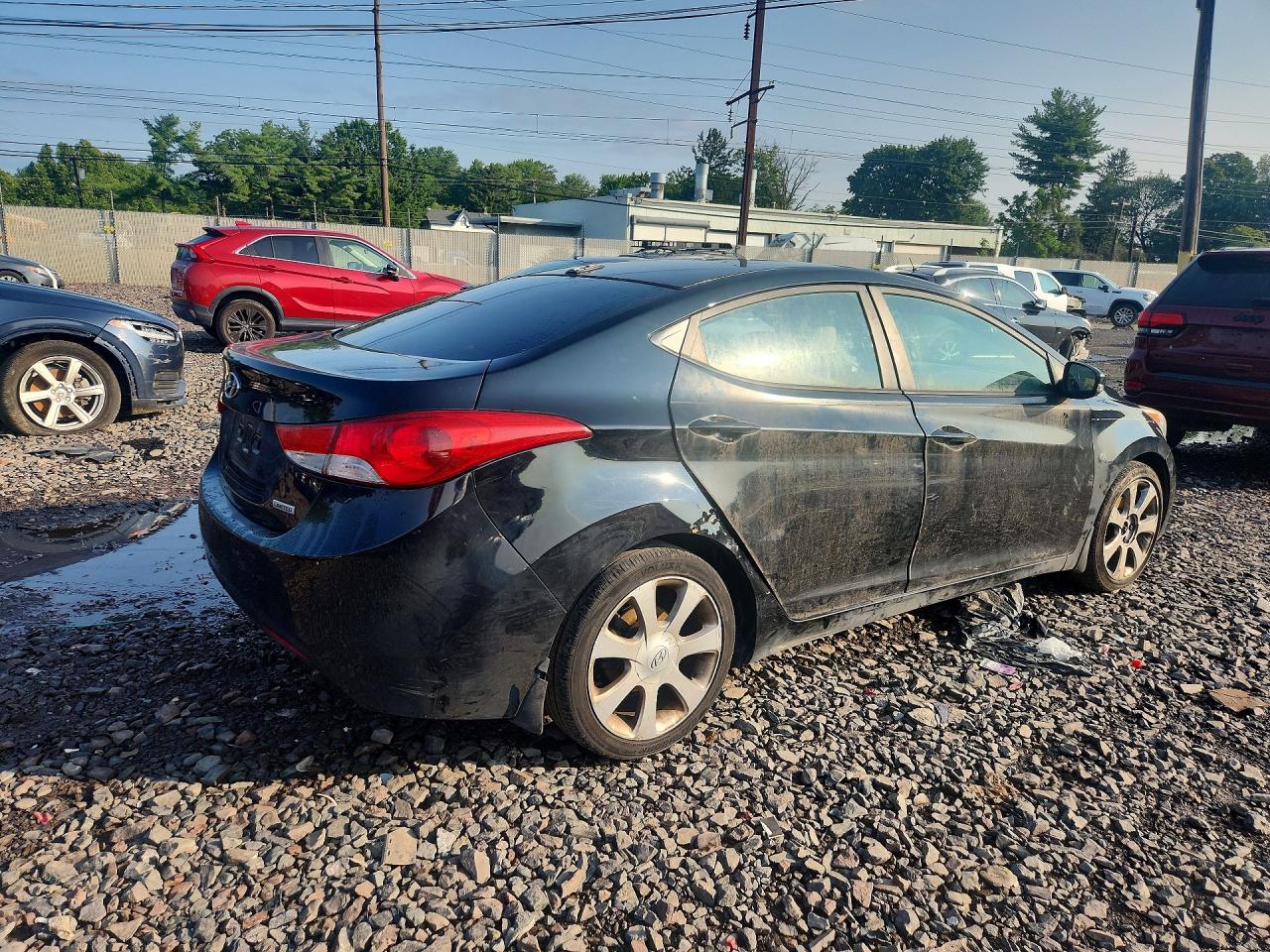 2013 Hyundai Elantra Gls Black vin: KMHDH4AE5DU618243