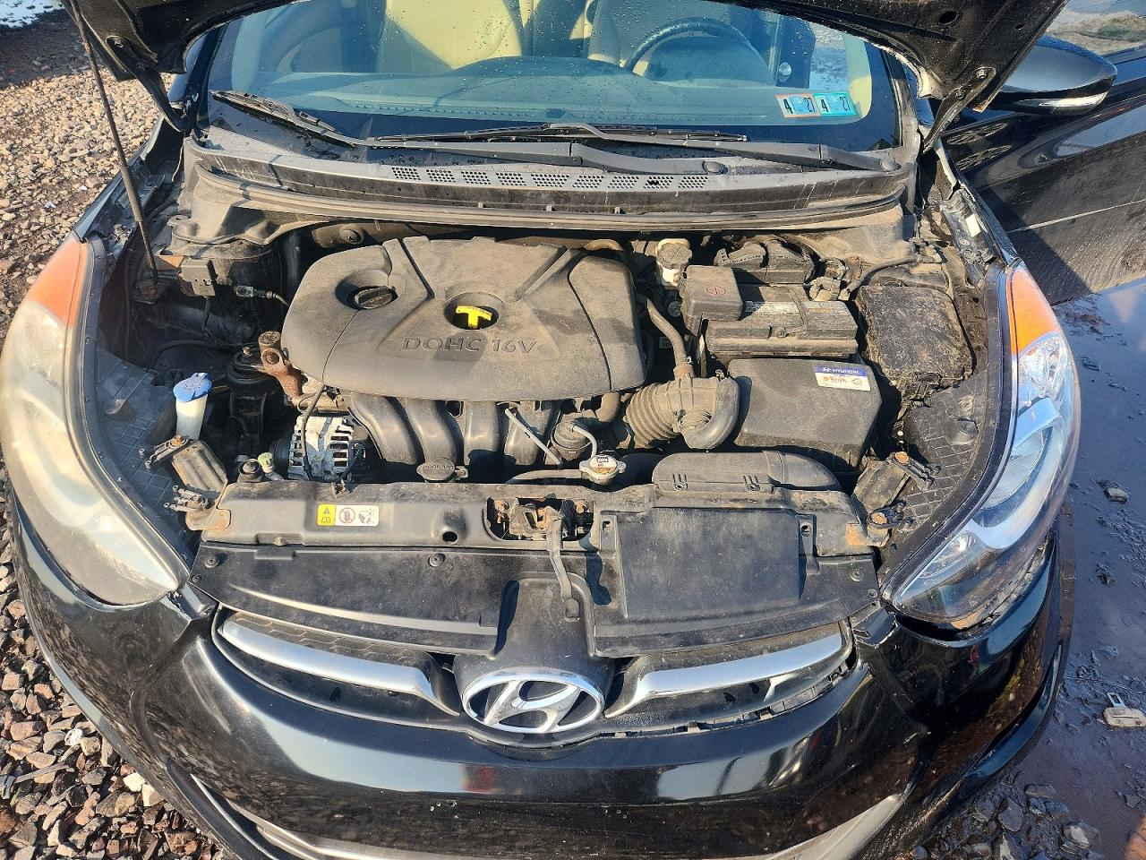 2013 Hyundai Elantra Gls Black vin: KMHDH4AE5DU618243