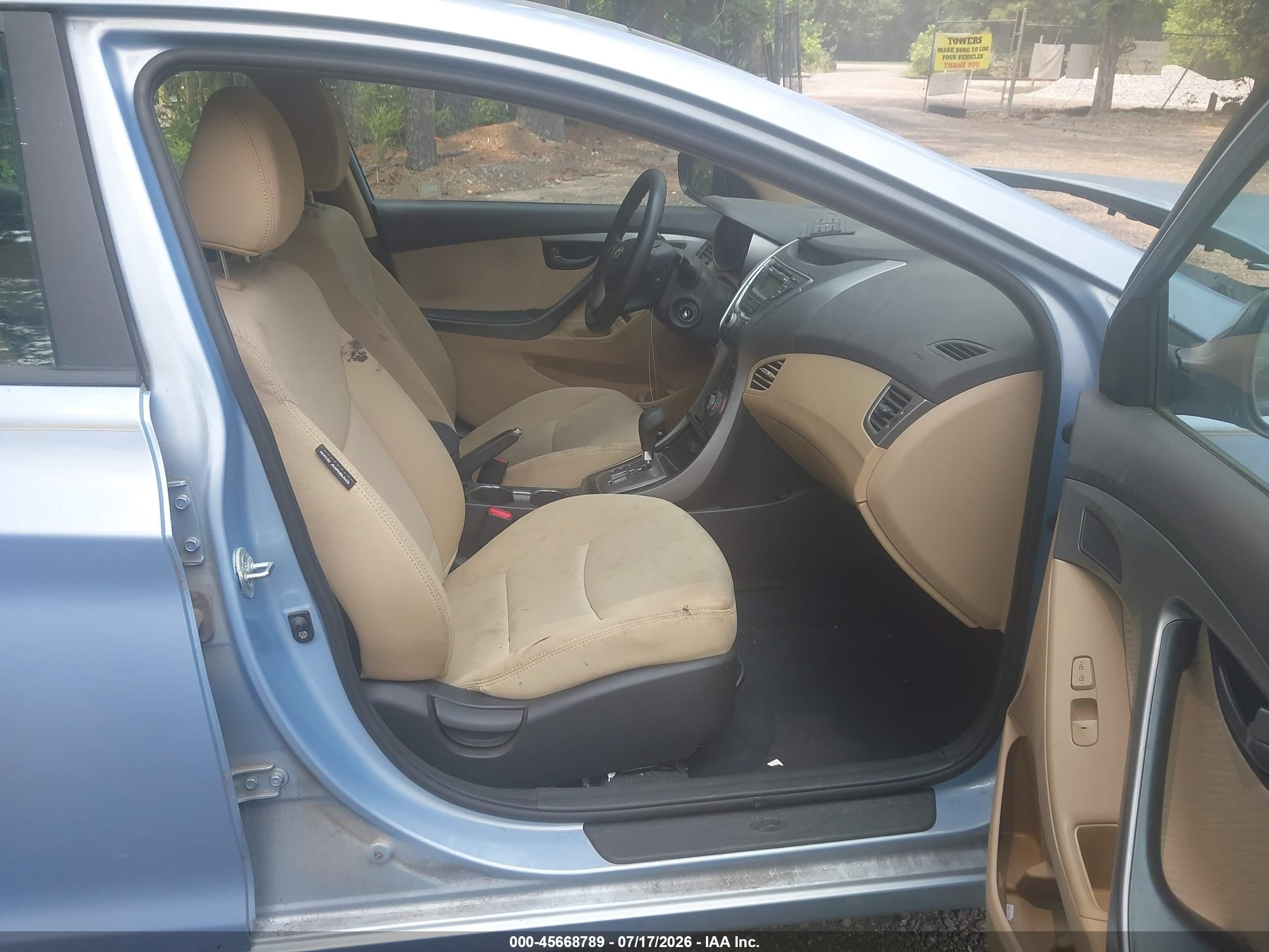 2013 Hyundai Elantra Gls Light Blue vin: KMHDH4AE5DU625421