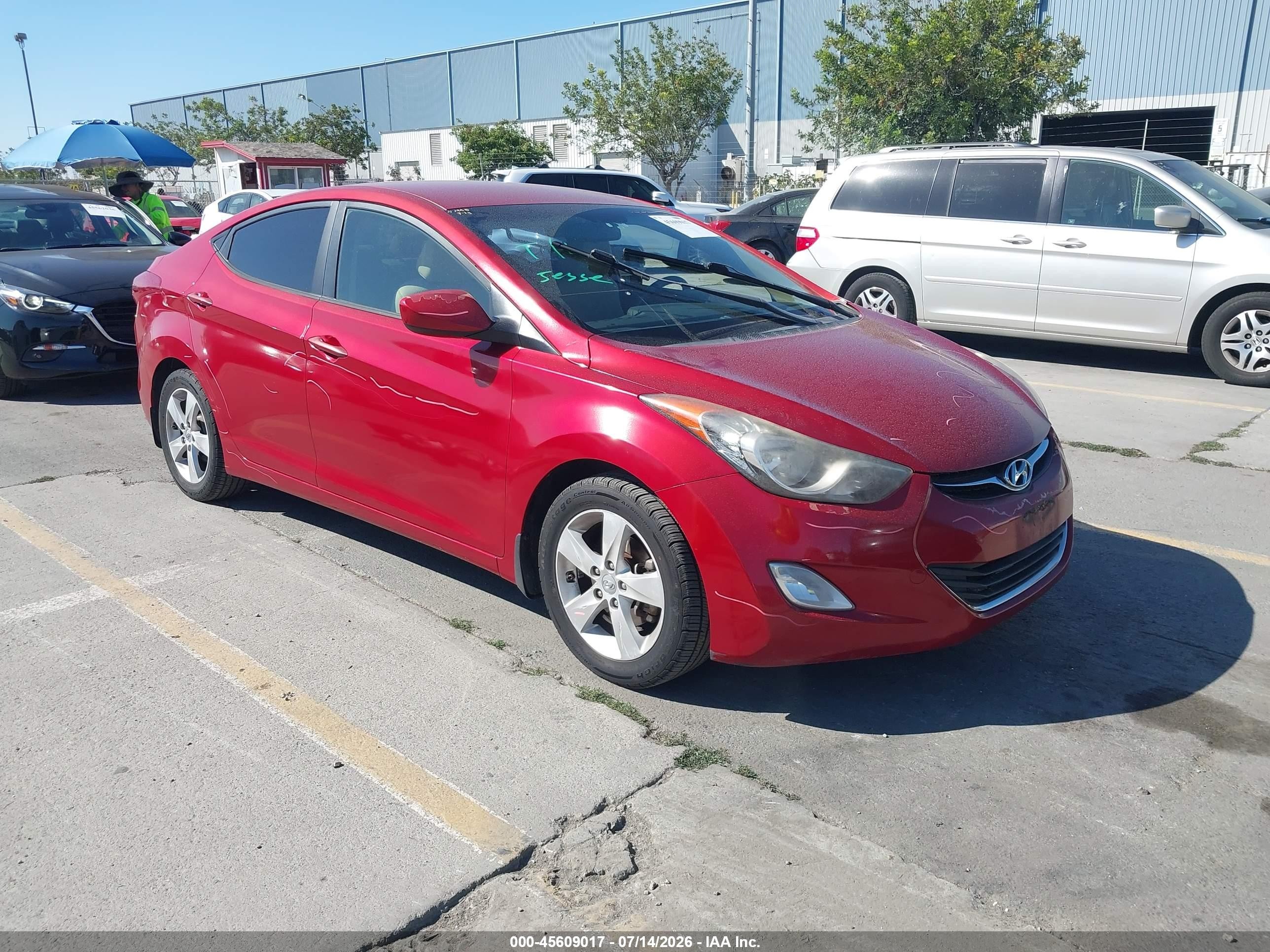 2013 Hyundai Elantra Gls Red vin: KMHDH4AE5DU634331