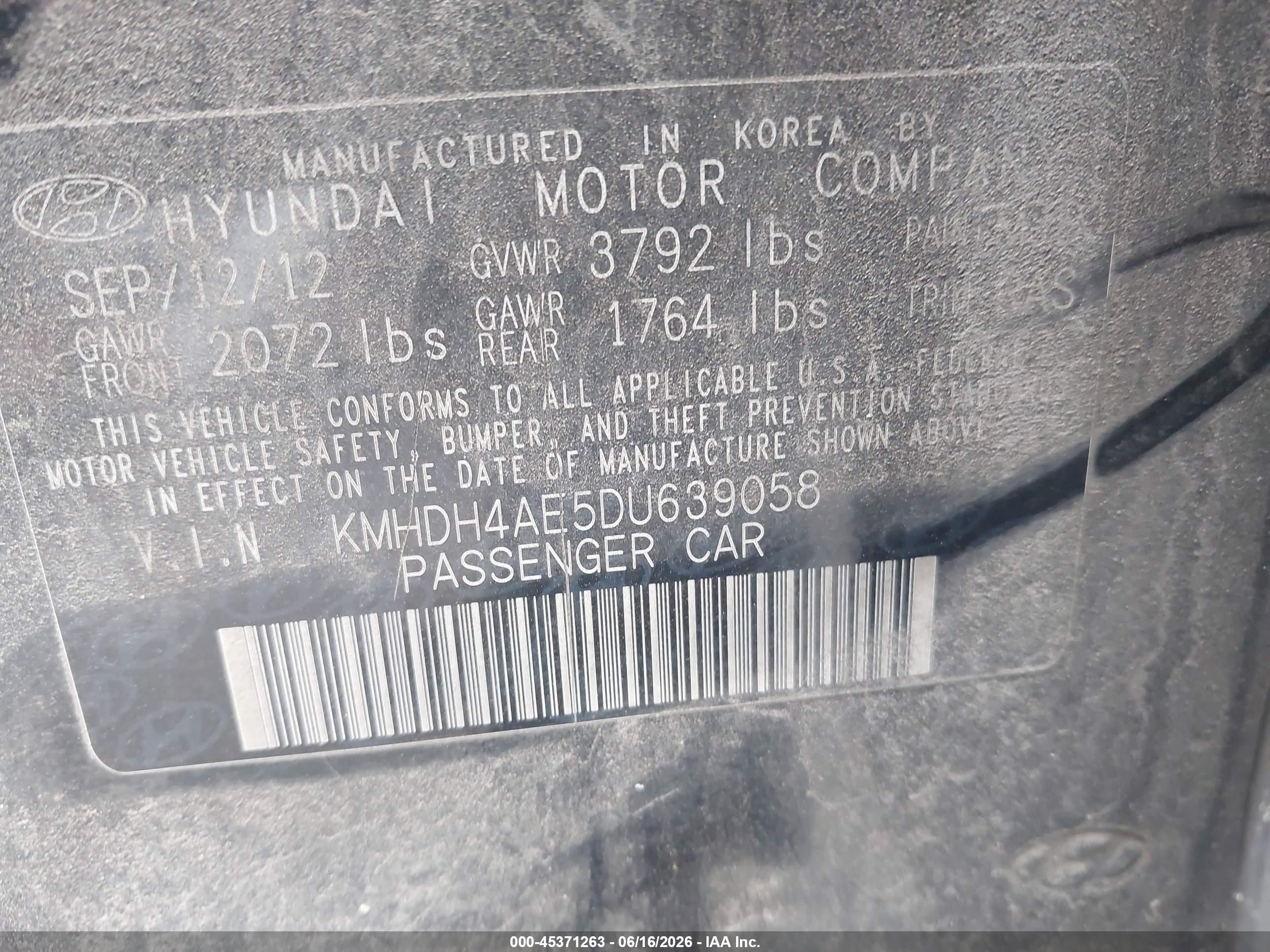 2013 Hyundai Elantra Gls Black vin: KMHDH4AE5DU639058