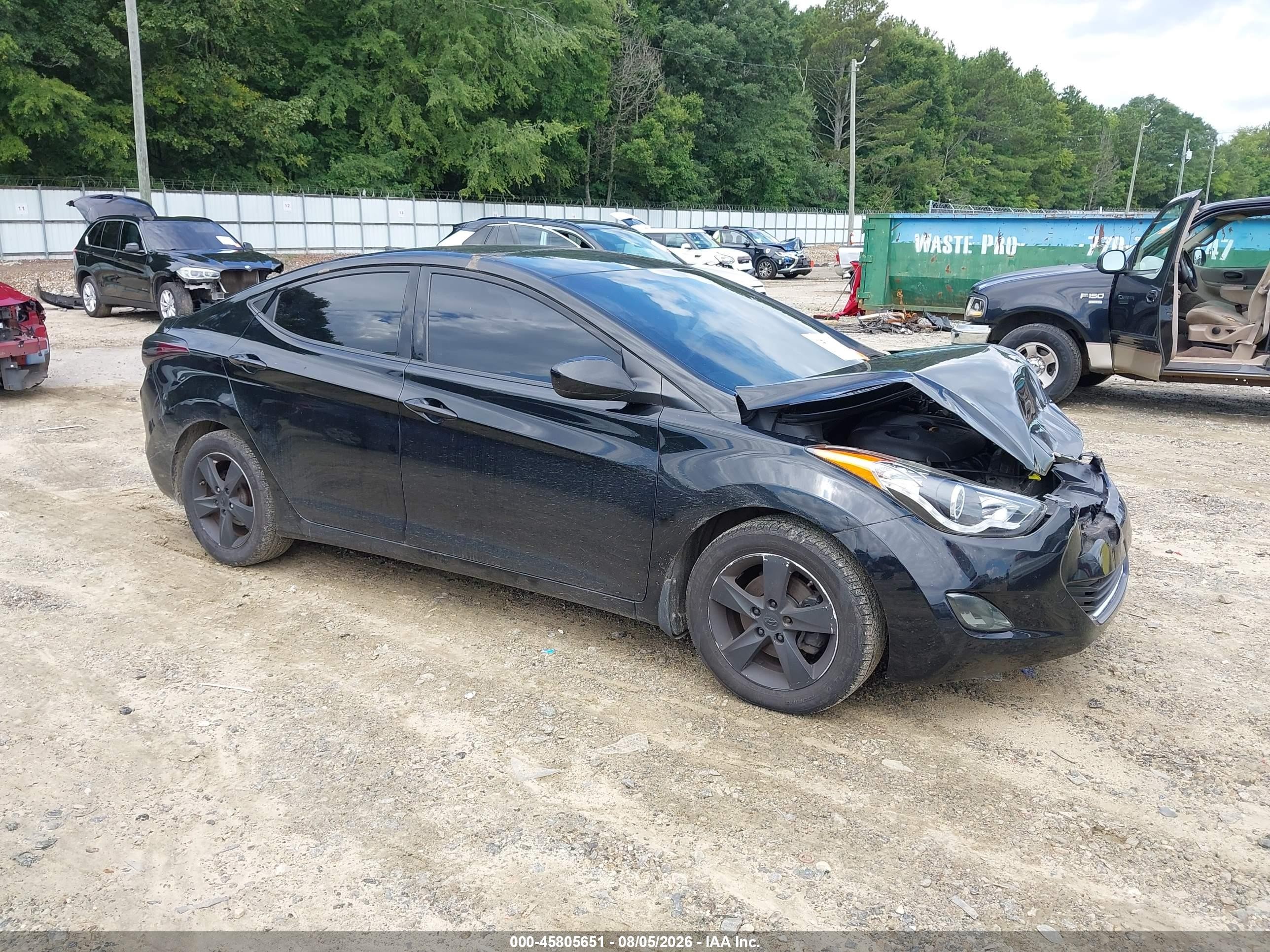 2013 Hyundai Elantra Gls Черный vin: KMHDH4AE5DU656653