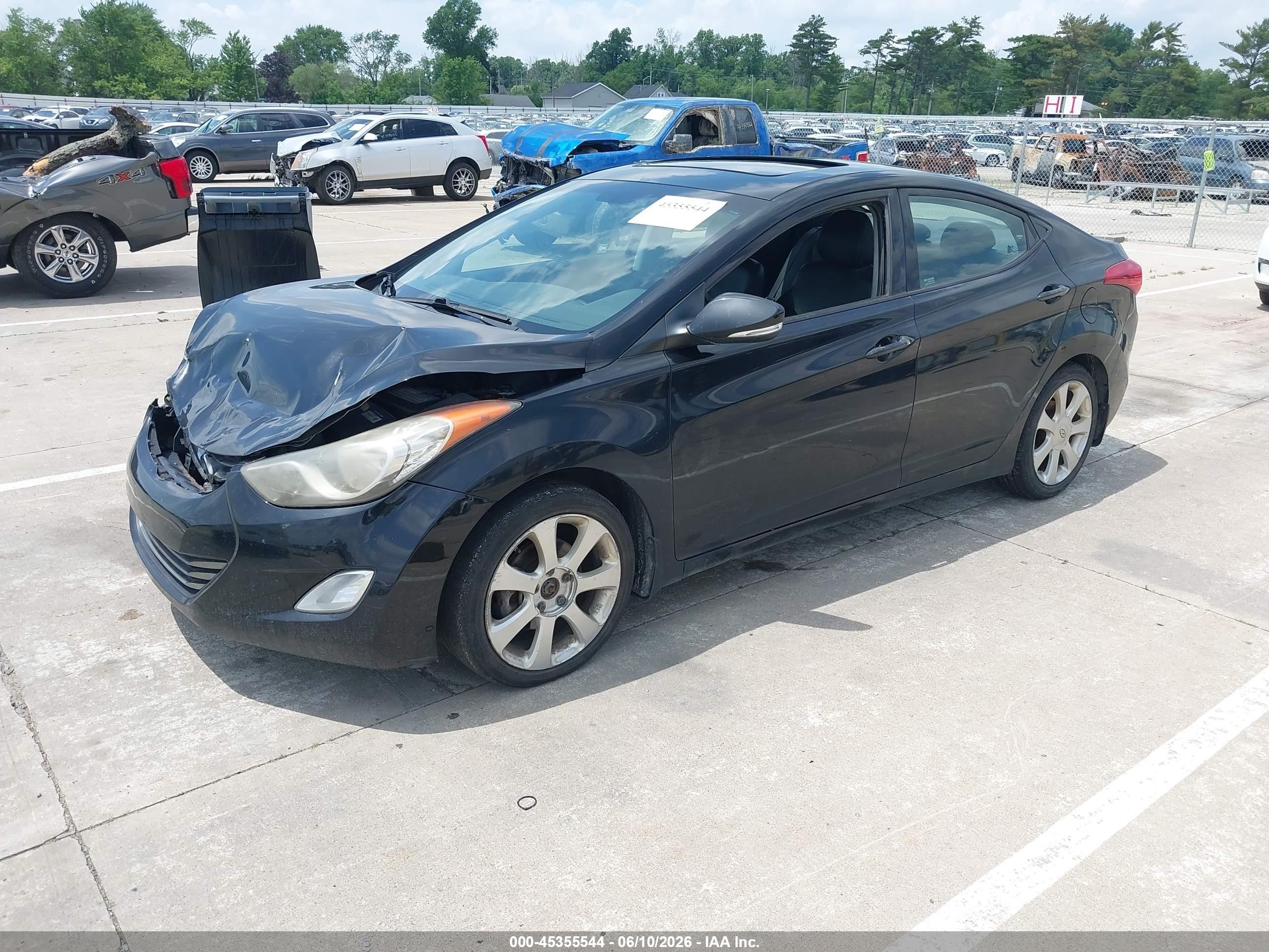 2013 Hyundai Elantra Limited Черный vin: KMHDH4AE5DU661688
