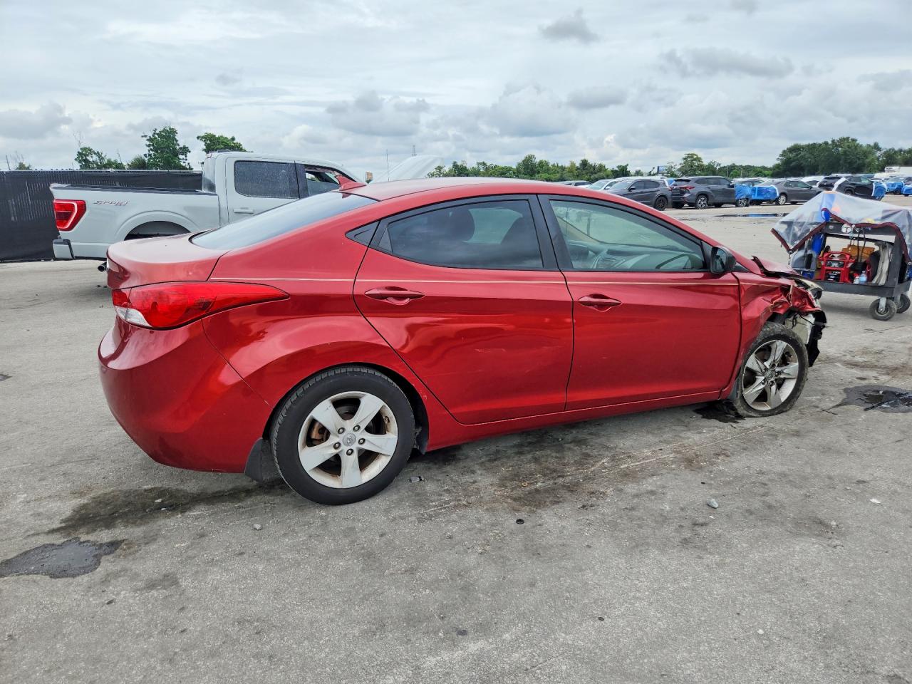 2013 Hyundai Elantra Gls Red vin: KMHDH4AE5DU662954