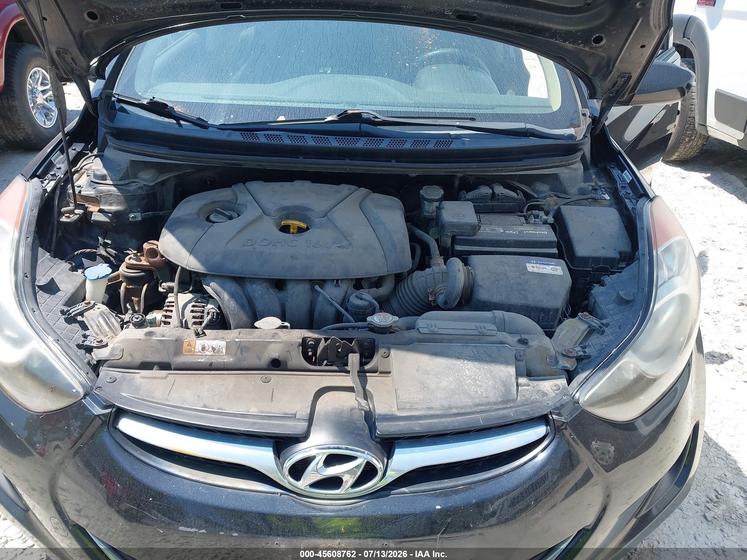 2013 Hyundai Elantra Gls Черный vin: KMHDH4AE5DU681830