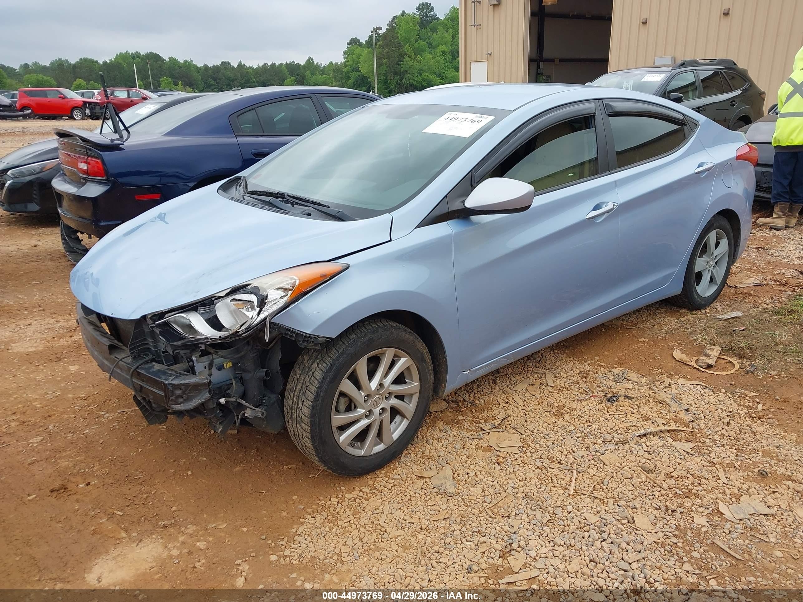 2013 Hyundai Elantra Gls Light Blue vin: KMHDH4AE5DU713935