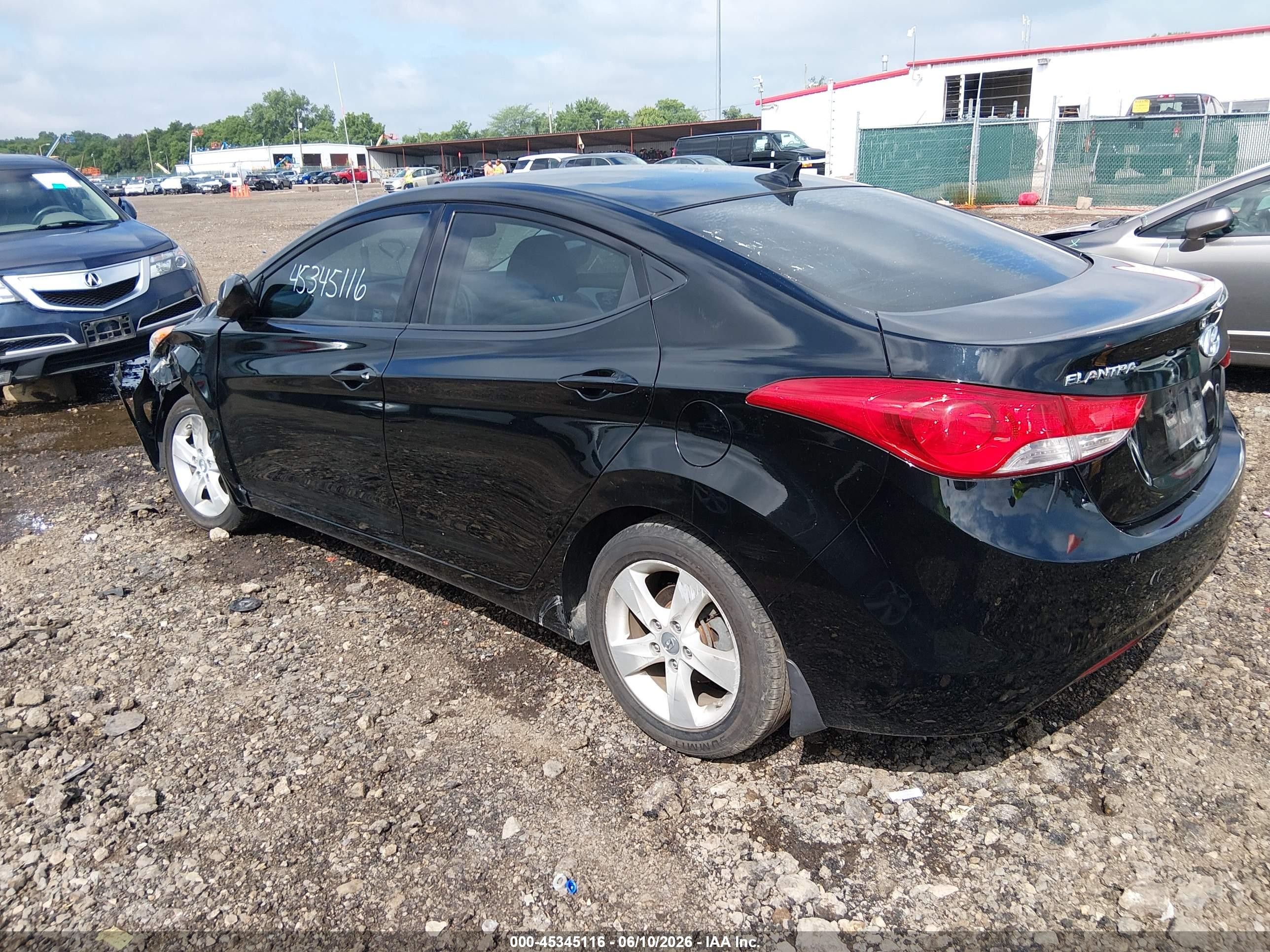 2013 Hyundai Elantra Gls Black vin: KMHDH4AE5DU716561