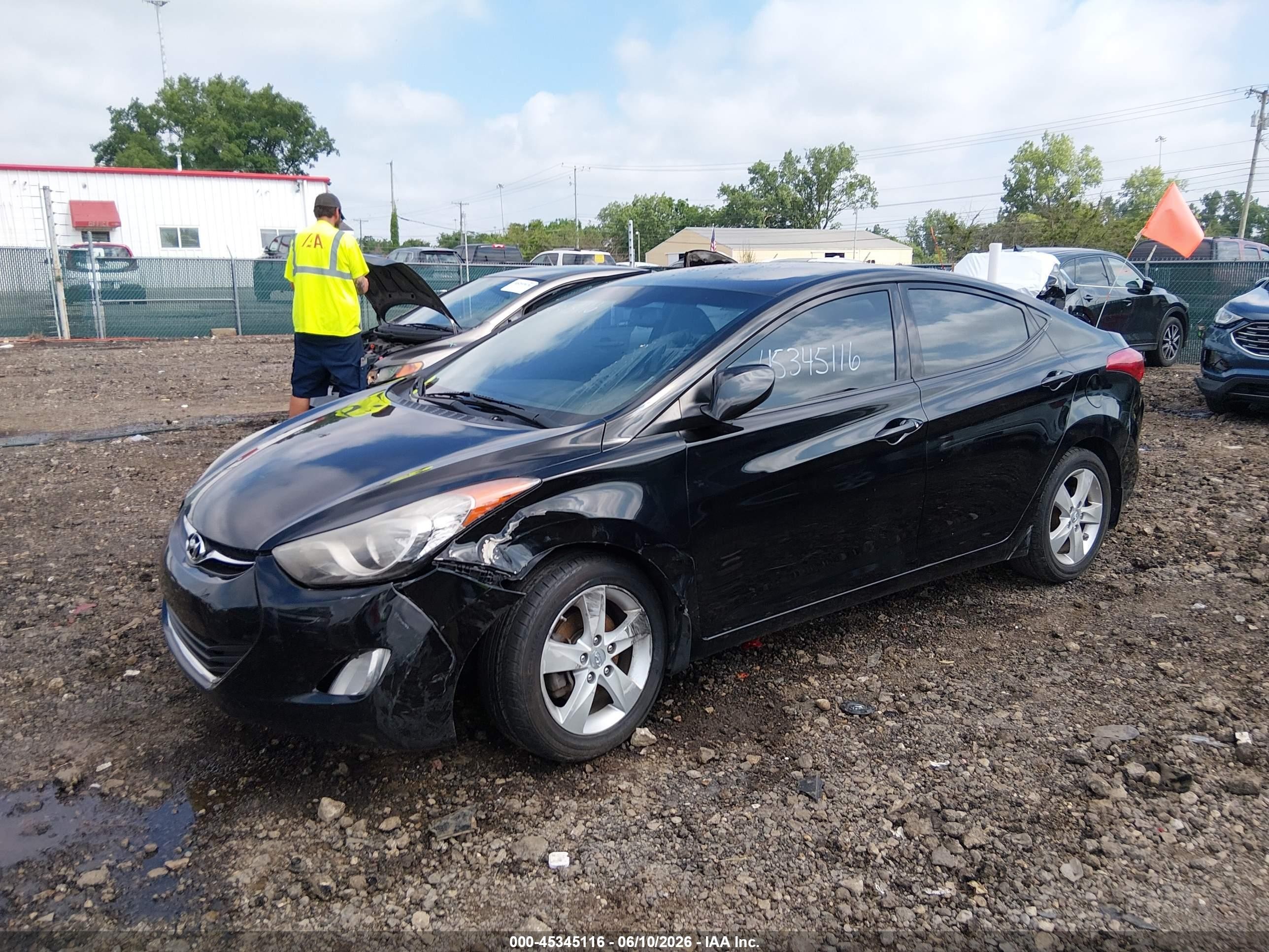 2013 Hyundai Elantra Gls Black vin: KMHDH4AE5DU716561