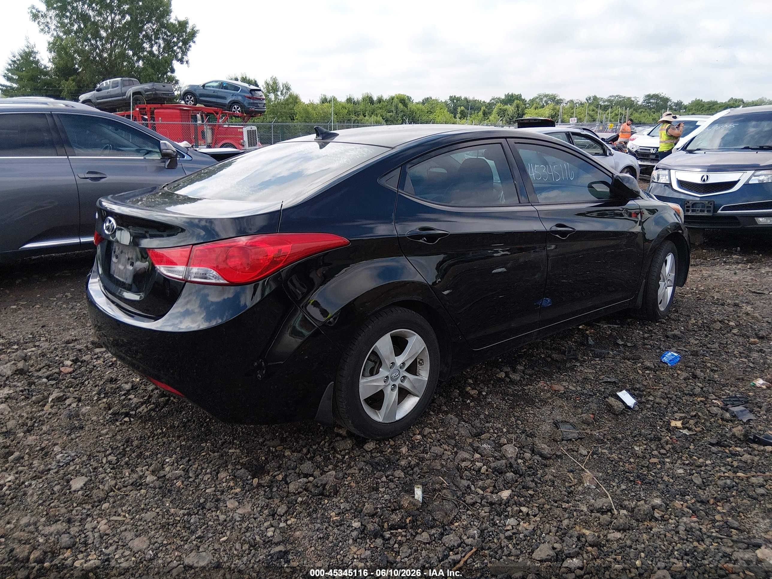 2013 Hyundai Elantra Gls Black vin: KMHDH4AE5DU716561