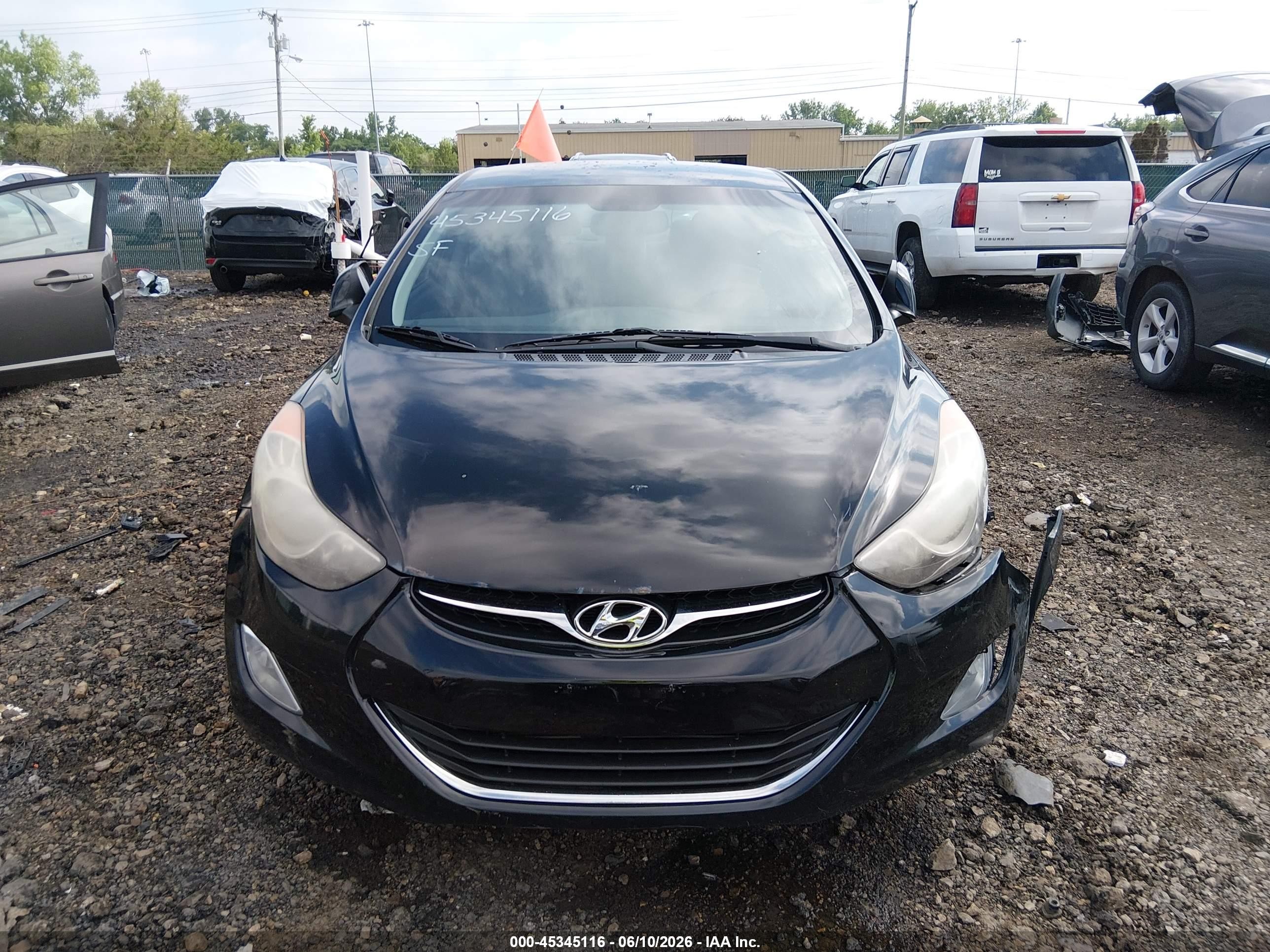 2013 Hyundai Elantra Gls Black vin: KMHDH4AE5DU716561