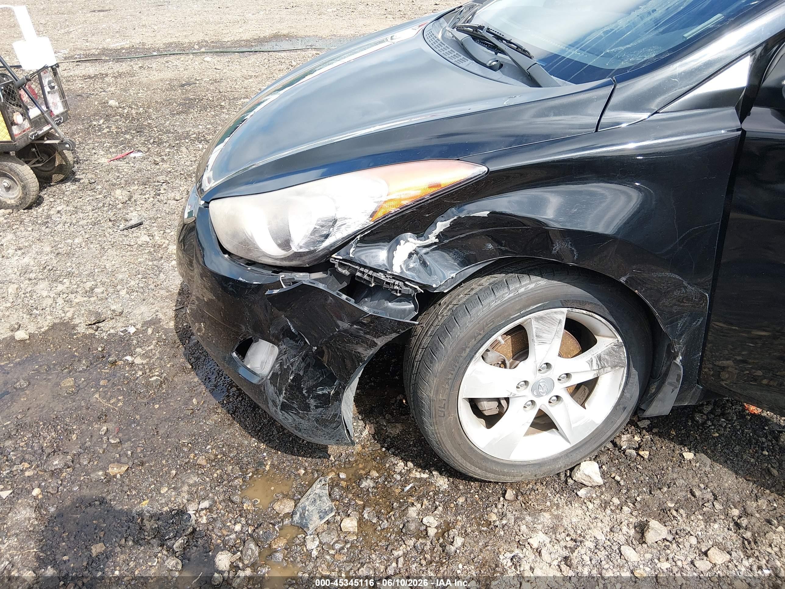 2013 Hyundai Elantra Gls Black vin: KMHDH4AE5DU716561